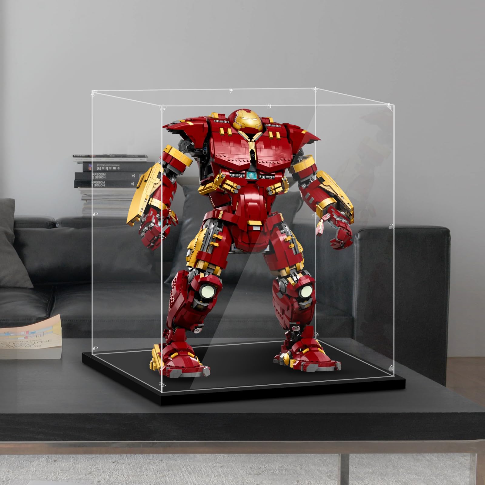 Lego 76210 Hulkbuster Acrylic Display Case - 19.68x11.81x21.65 Inches (50x30x55cm) Clear Dust-Proof Showcase for Collectible Protection | Perfect for Home Decor, Office Display & Toy Collection Preservation