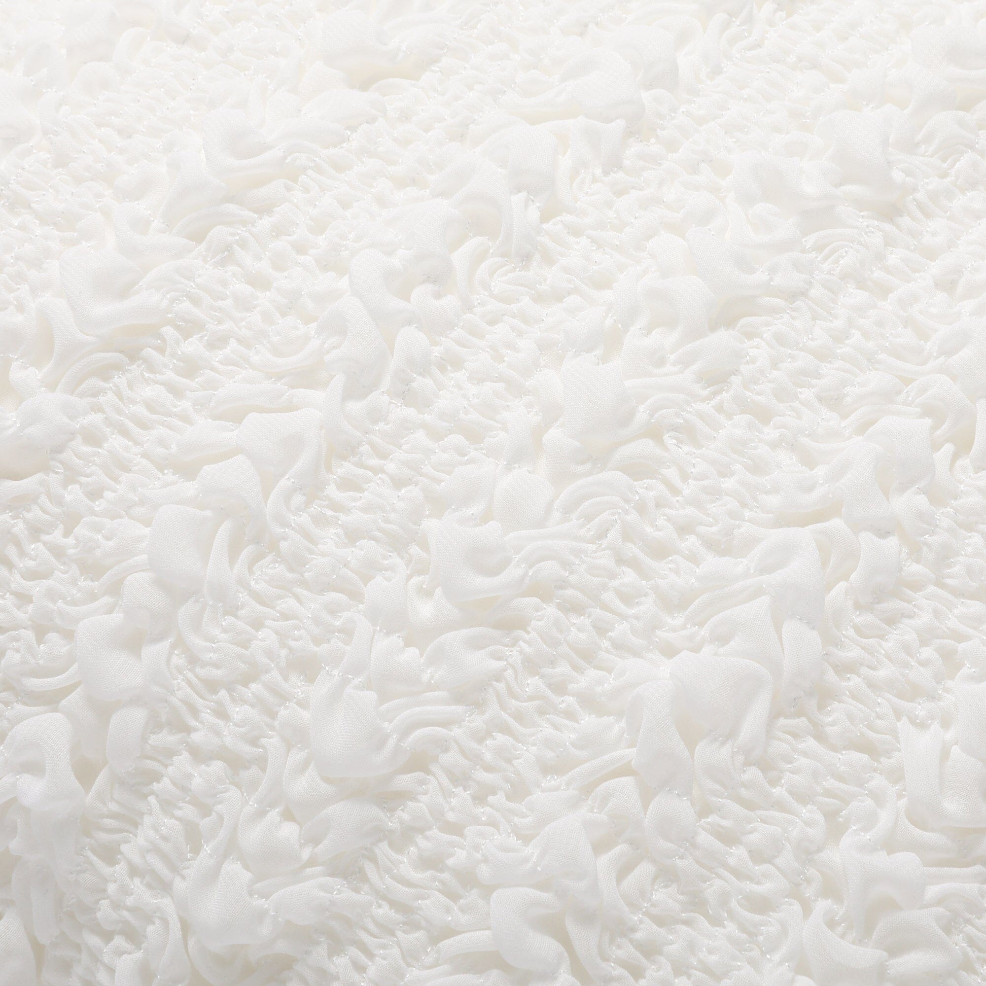 Elegant White Chiffon Gather Cushion Cover 18x18 Inches - Perfect for Sofa, Bed, and Home Decor