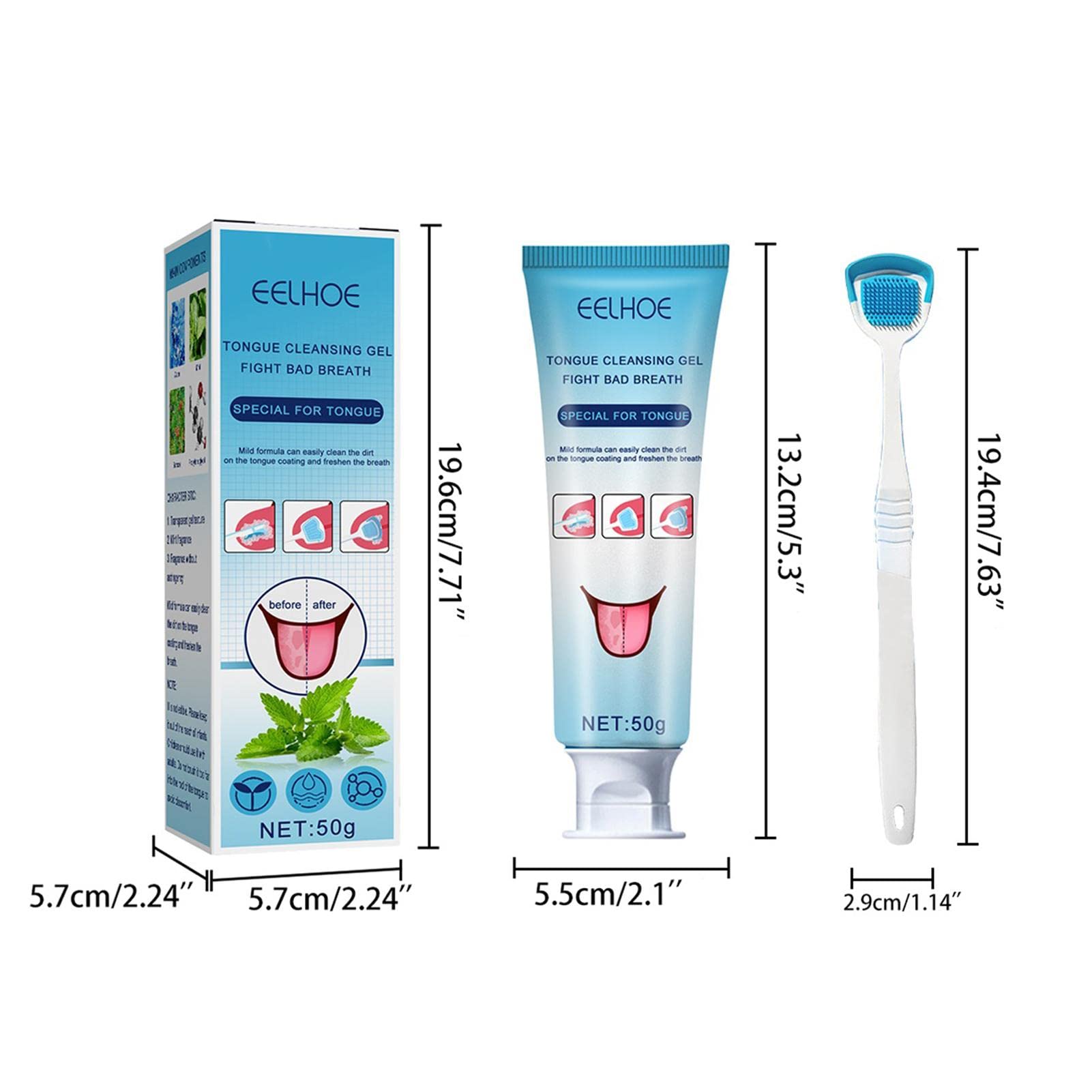 Ulapithi Tongue Cleaning Gel with Brush | Fresh Breath Treatment for Adults | Removes Bad Breath, Tongue Coating & Oral Odor | Perfect for Daily Oral Care & Morning Routine