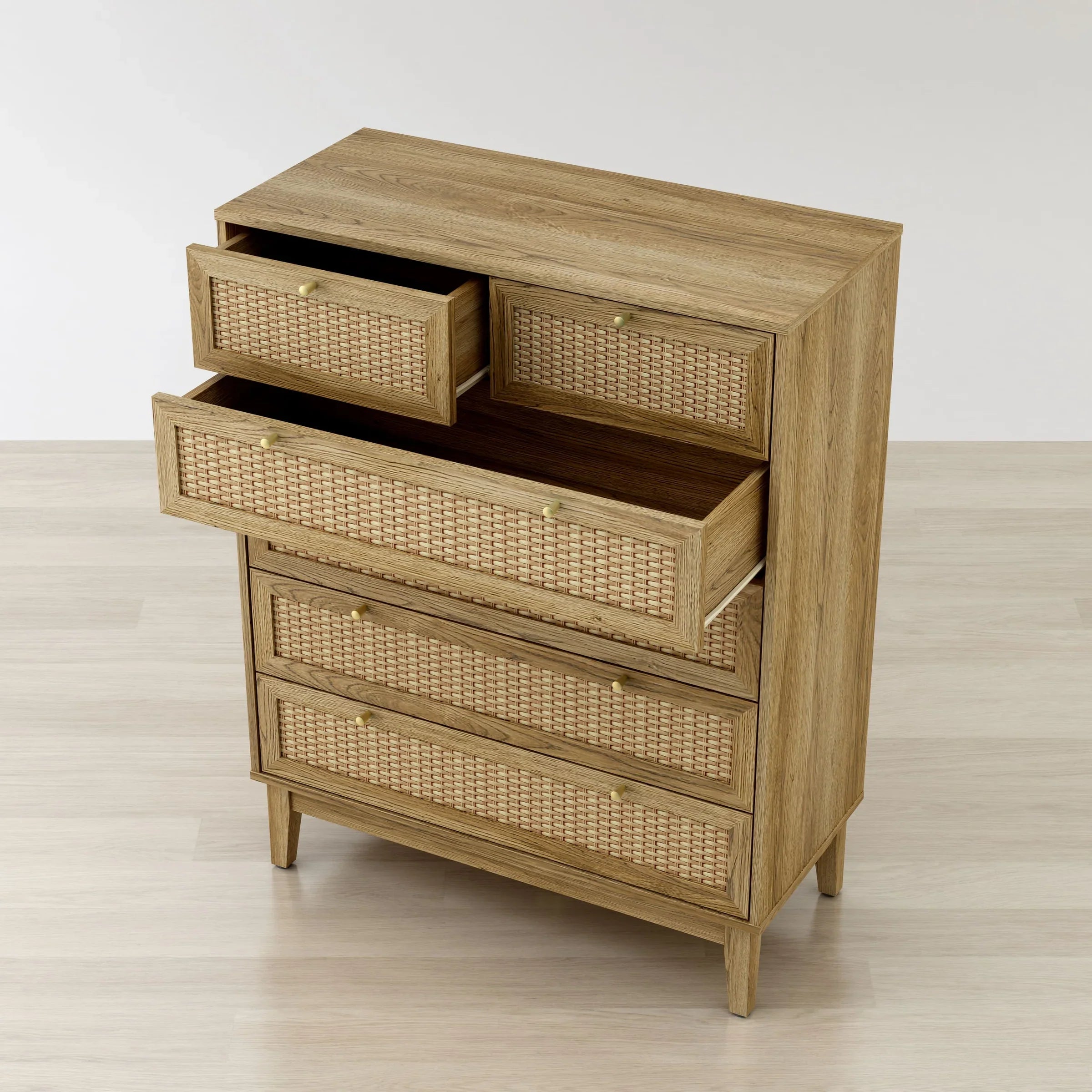 Anderson Teak Bodrum 6-Drawer Chest DC 3315 - Solid Teak Wood Dresser for Bedroom, Living Room & Office Storage