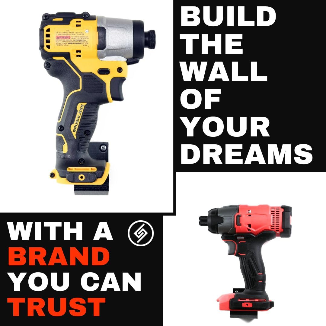 Spartan Mounts for Makita 12V Tools - Wall Mounted Hook Holder for Power Tool Storage | Strong Low Profile Bracket for Garage & Workshop Organization | Perfect for DIY Craft Room & Home Improvement Projects | Easy Access Tool Display System