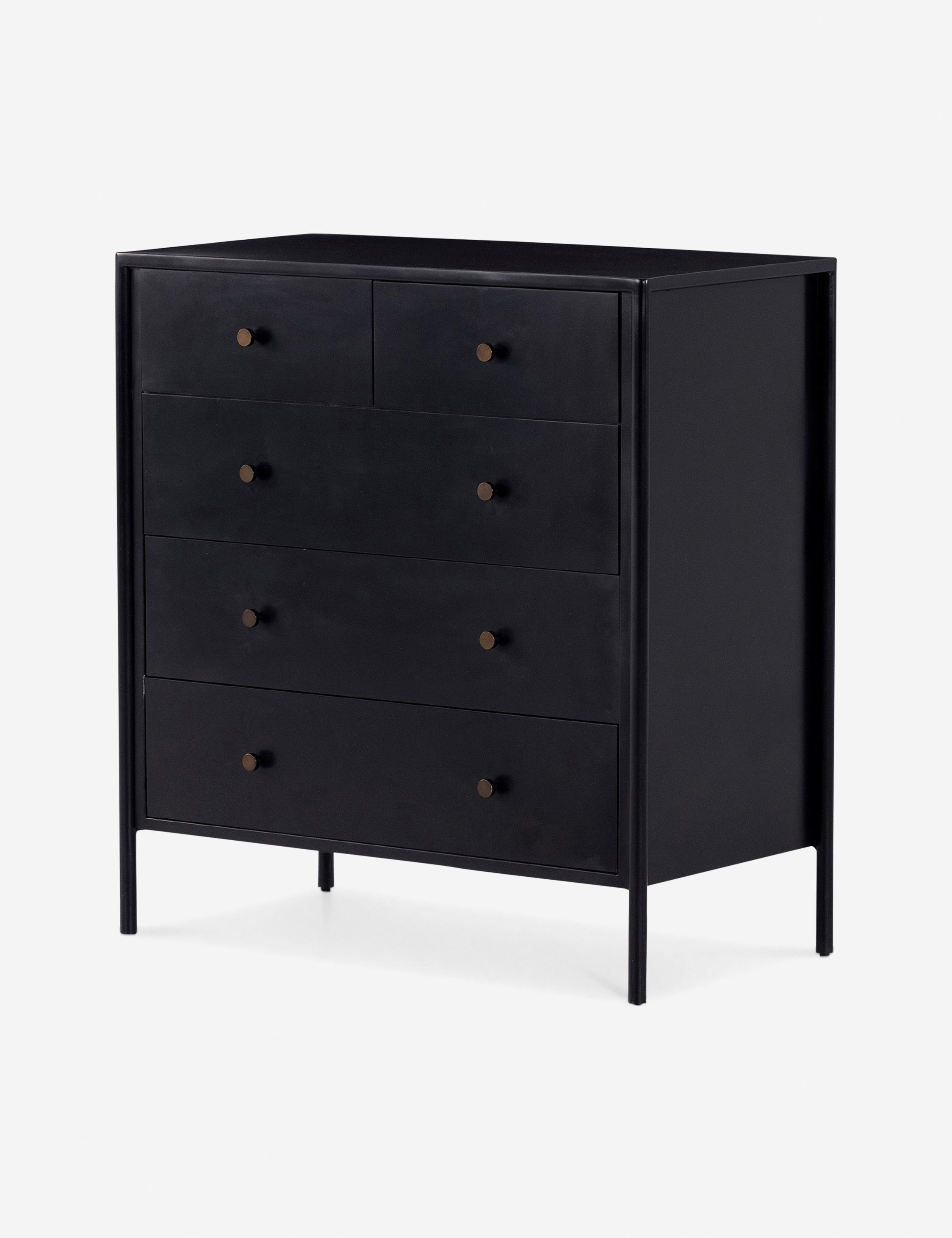 Mathus 5-Drawer Wooden Dresser for Bedroom - Stylish Storage Chest with Smooth Gliding Drawers for Clothes Organization | Perfect for Master Bedroom, Guest Room or Nursery