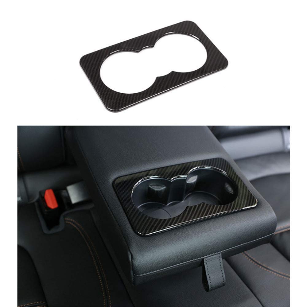 Carbon Fiber Car Rear Seat Cup Holder Cover Trim for Jaguar F-Pace X761 XE X760 XF X260 - Auto Accessories for Luxury Car Interior Upgrade & Organization