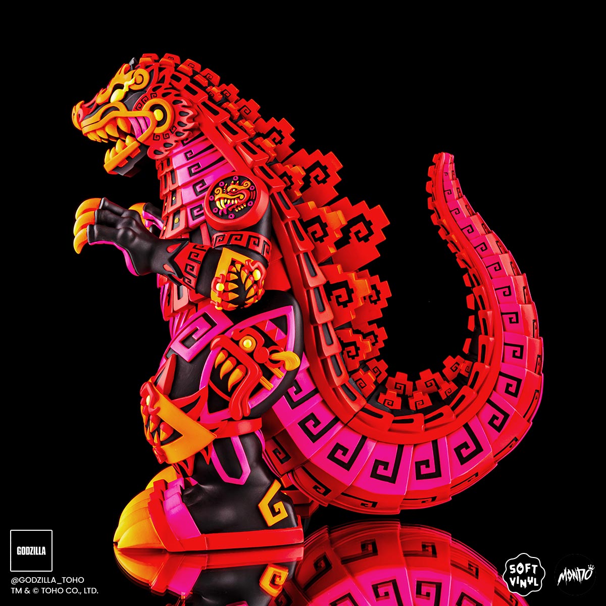 Godzilla Vinyl Designer Figure by Urban Aztec - Burning Variant Timed Edition - Collectible Toy for Anime Fans, Home Decor & Gift for Movie Lovers