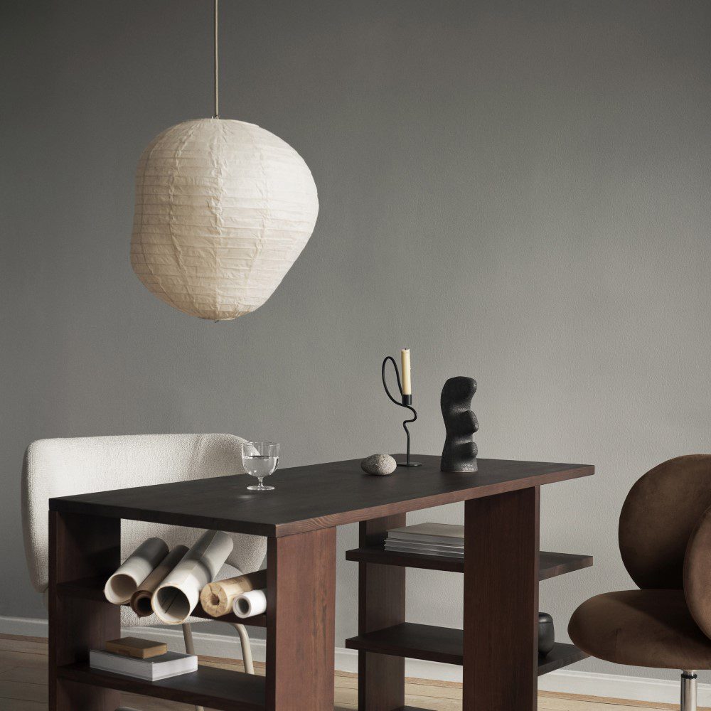 FERM LIVING Kurbis Natural Lampshade 40cm - Stylish Pumpkin-Shaped Lighting for Living Room, Bedroom & Home Decor