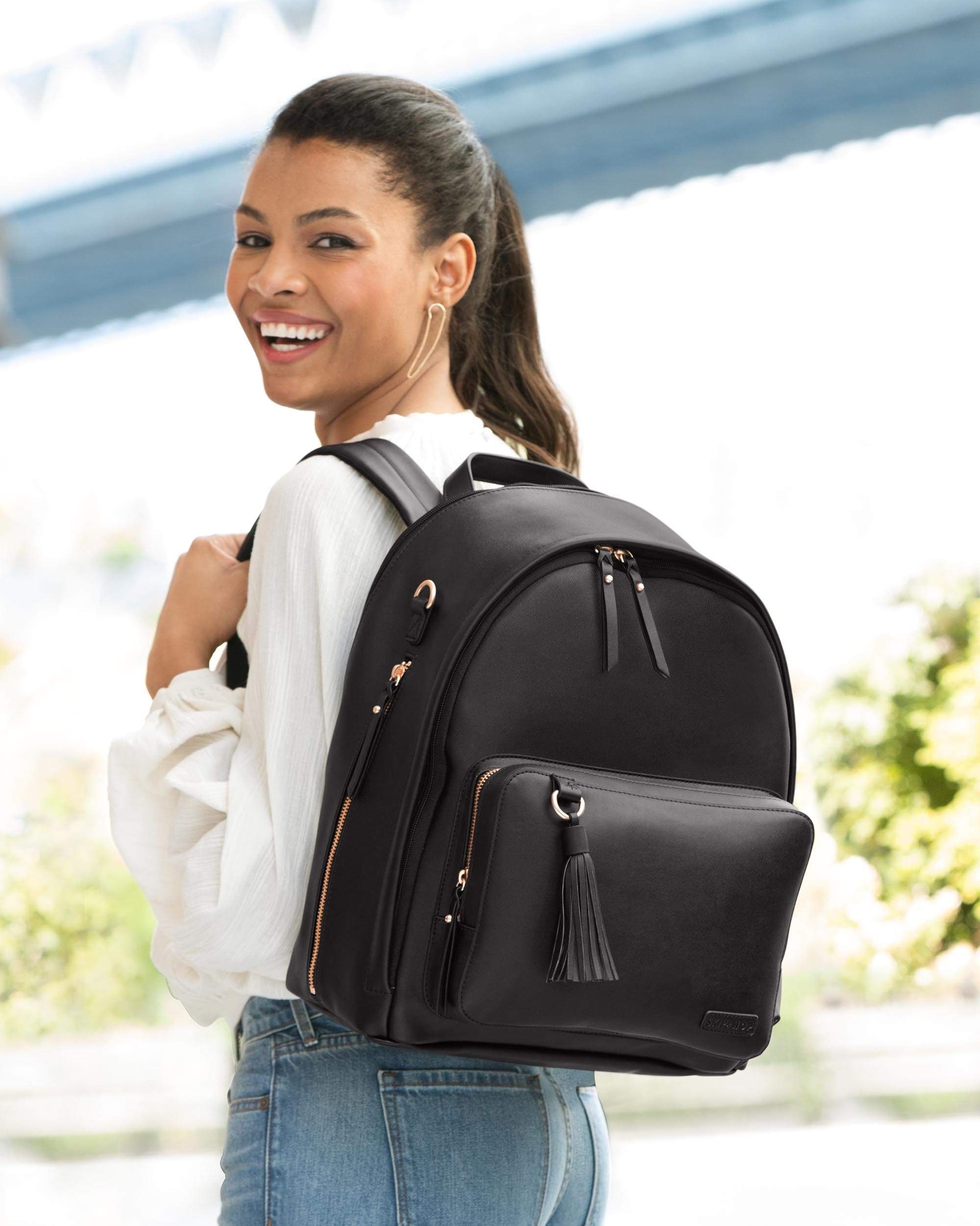 Skip Hop Greenwich Simply Chic Backpack - Stylish Diaper Bag for Moms & Dads - Perfect for Daycare, Travel & Everyday Use