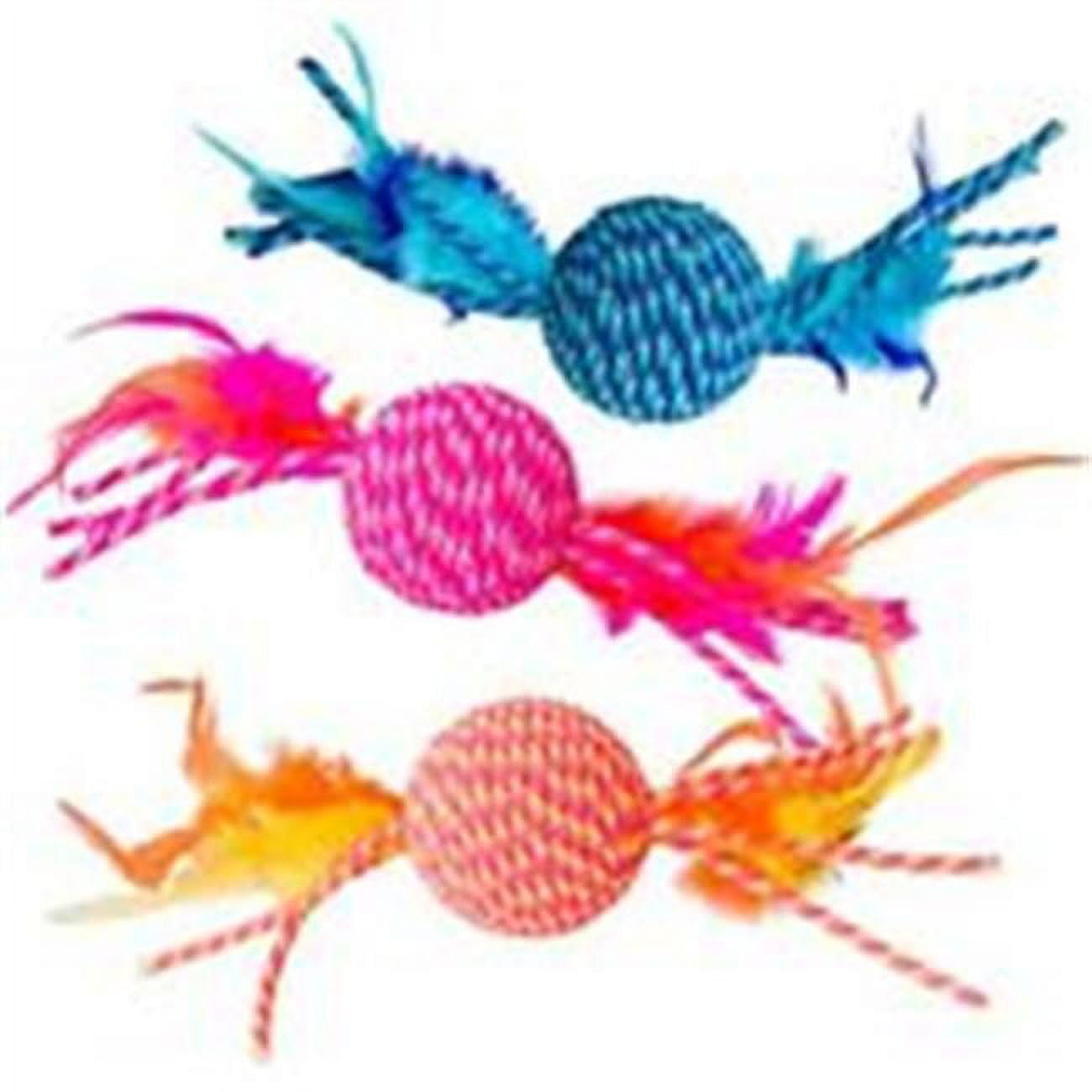Elastic Ball & Feathers Cat Toy - Interactive Play for Kittens, Fun Exercise for Indoor Cats - Perfect for Teasing, Chasing & Pouncing Games