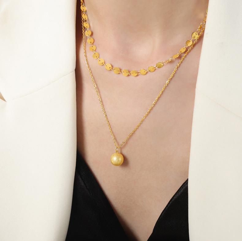 Elegant Gold Disc Ball Pendant Necklace for Women - Minimalist Dainty Jewelry Gift for Her | Perfect for Everyday Wear, Date Nights & Special Occasions