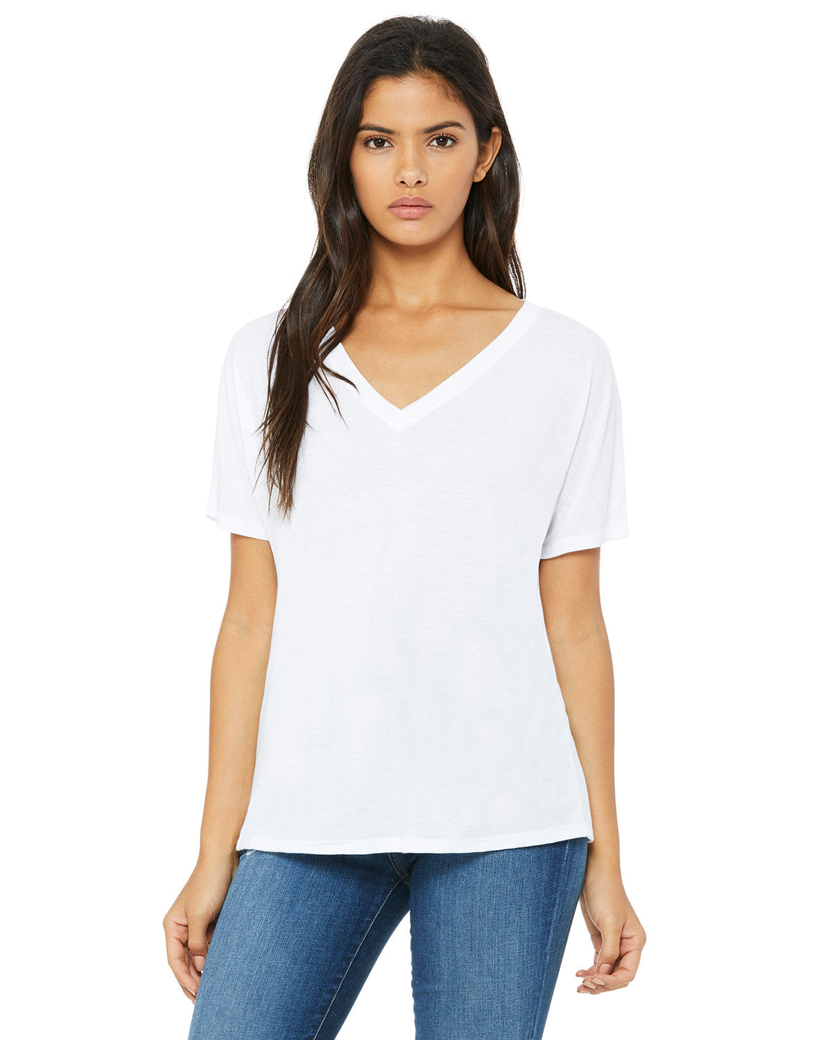 Bella + Canvas 8815 Women's Slouchy V-Neck T-Shirt - Soft Cotton Relaxed Fit Tee for Casual Wear, Lounge & Everyday Outfits
