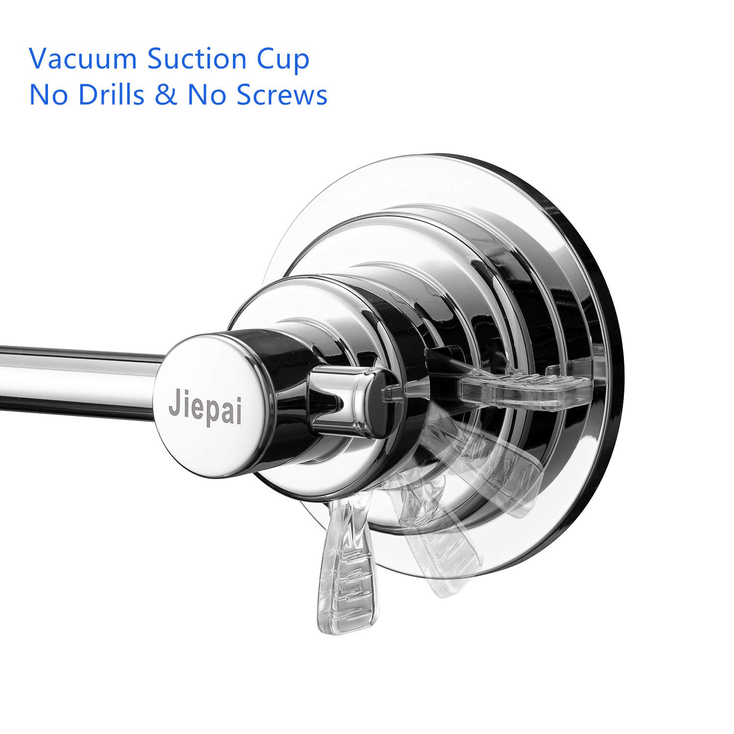 JiePai 16 Inch Removable Vacuum Suction Towel Bar Holder - Strong Bathroom & Kitchen Suction Cup Towel Rack for Showers, Sinks, Tiles - Perfect for Small Spaces & RVs