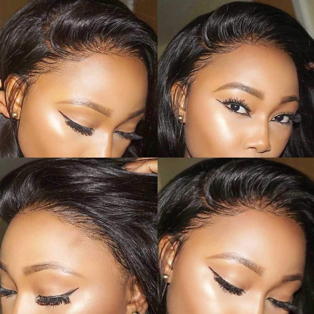 5x5 Lace Front Human Hair Wig - Brazilian Remy Body Wave 24 Inch with HD Skin Color Lace | Pre Plucked Bleached Knots & Deep Parting for Natural Look | Perfect for Daily Wear, Cosplay & Special Occasions