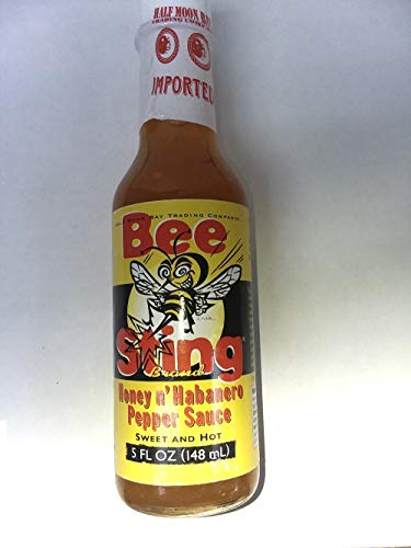 Bee Sting Honey N' Habanero Hot Sauce - 5 fl oz Bottle | Spicy & Sweet Flavor | Perfect for Wings, Tacos, Pizza & BBQ | Made in USA