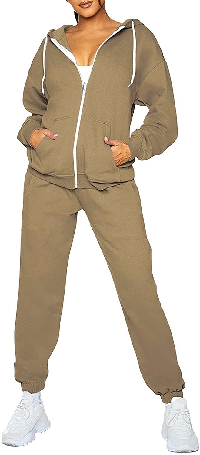 TOLENY Women's 2 Piece Workout Set - Hooded Sweatshirt & Jogger Pants Tracksuit for Yoga, Running & Gym | Comfortable Athleisure Outfit