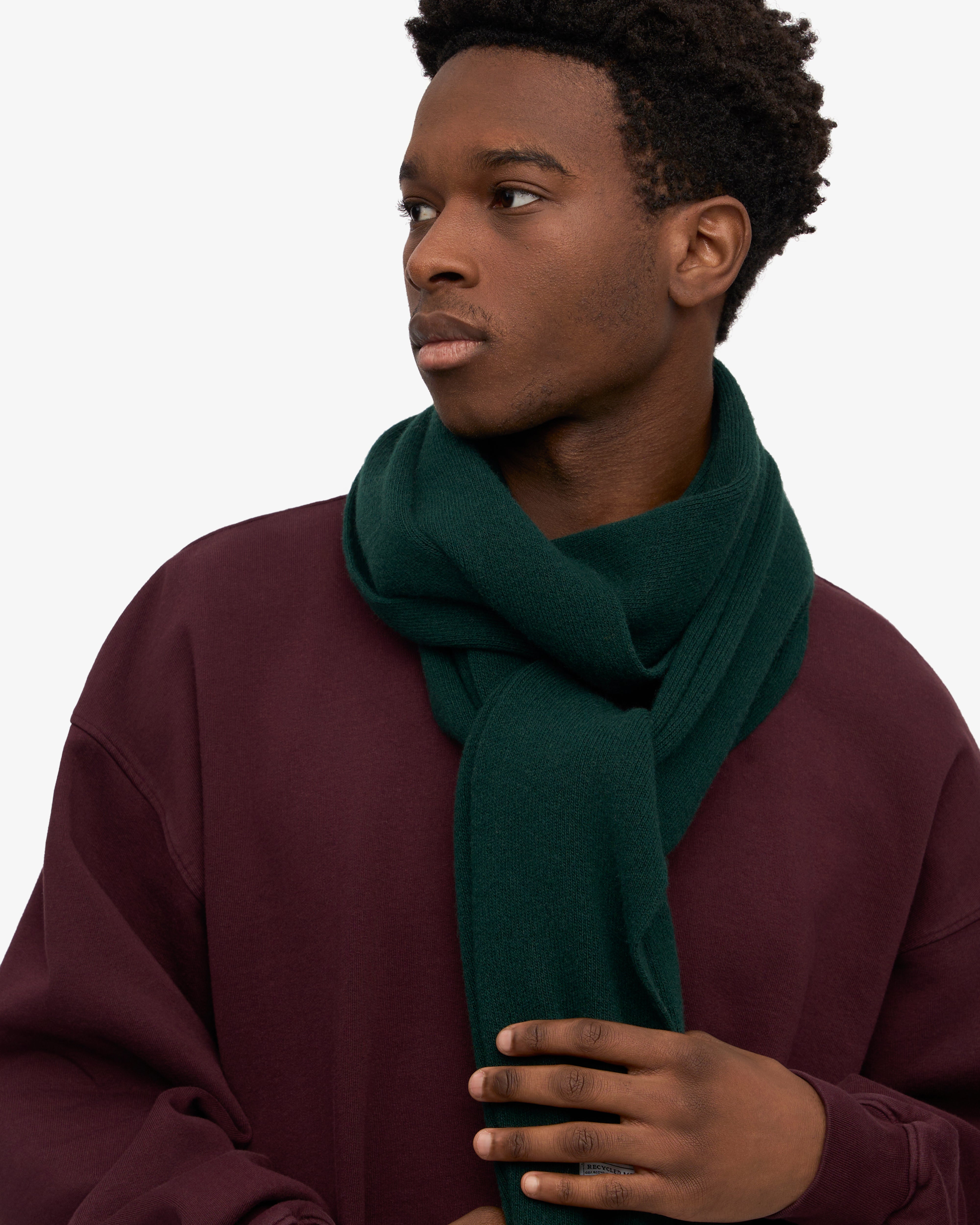 Premium Merino Wool Scarf for Women & Men - Soft Warm Winter Accessory in Emerald Green - Perfect for Cold Weather, Outdoor Activities & Fashion Styling
