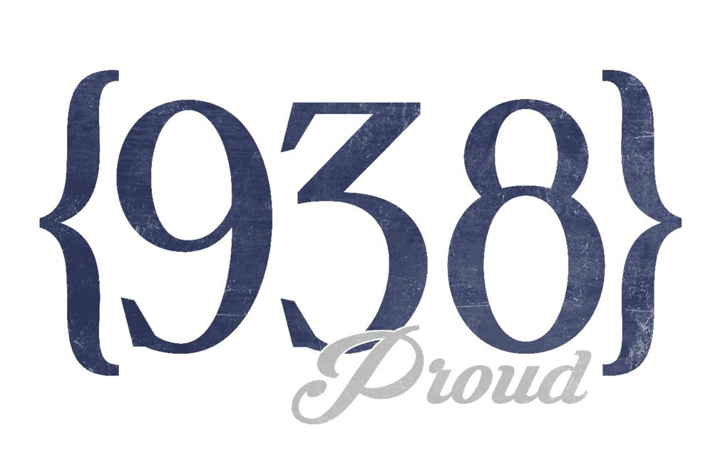 938 Area Code Huntsville Alabama Blue 24x36 Signed Art Print - Vintage Wall Decor Poster for Home, Office & Gift Giving