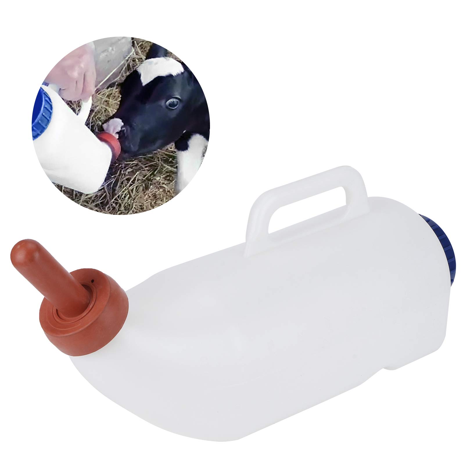 4L Plastic & Rubber Calf Milk Bottle - Detachable Farm Milk Feeder for Calves | Durable Cattle Feeding Container | Ideal for Newborn Calf Nutrition & Farm Use