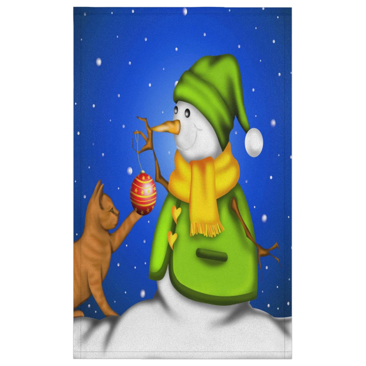 TropicalLife Christmas Snowman Cat Ball Kitchen Towels Set of 4 - Super Absorbent Dish Cloths, Hanging Kitchen Towels for Dishes - Cute Holiday Home Decor & Farmhouse Kitchen Accessories (Perfect for Christmas Decor, Dish Drying & Cozy Farmhouse Style)