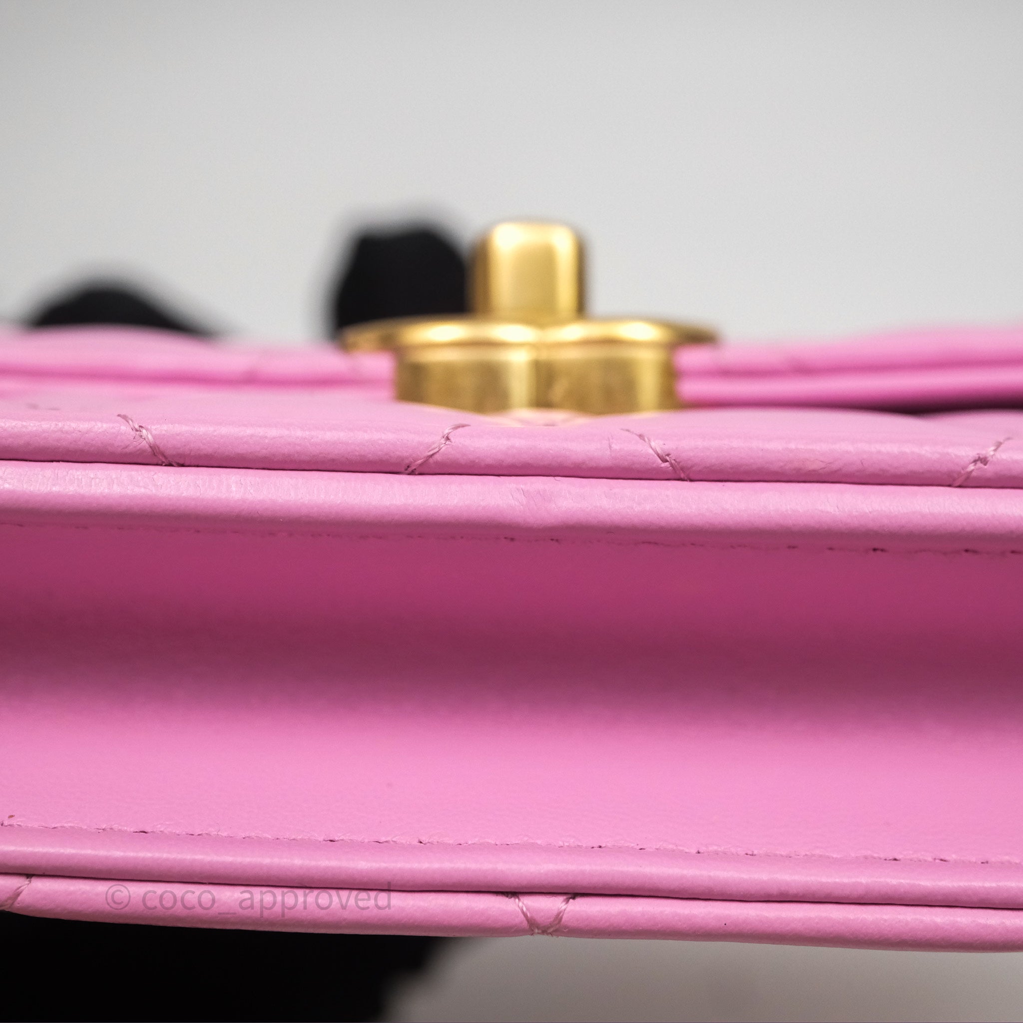 Chanel CC Chain Wallet On Chain WOC in Pink Lambskin with Aged Gold Hardware - Luxury Crossbody Bag for Women, Perfect for Evening Out & Special Occasions