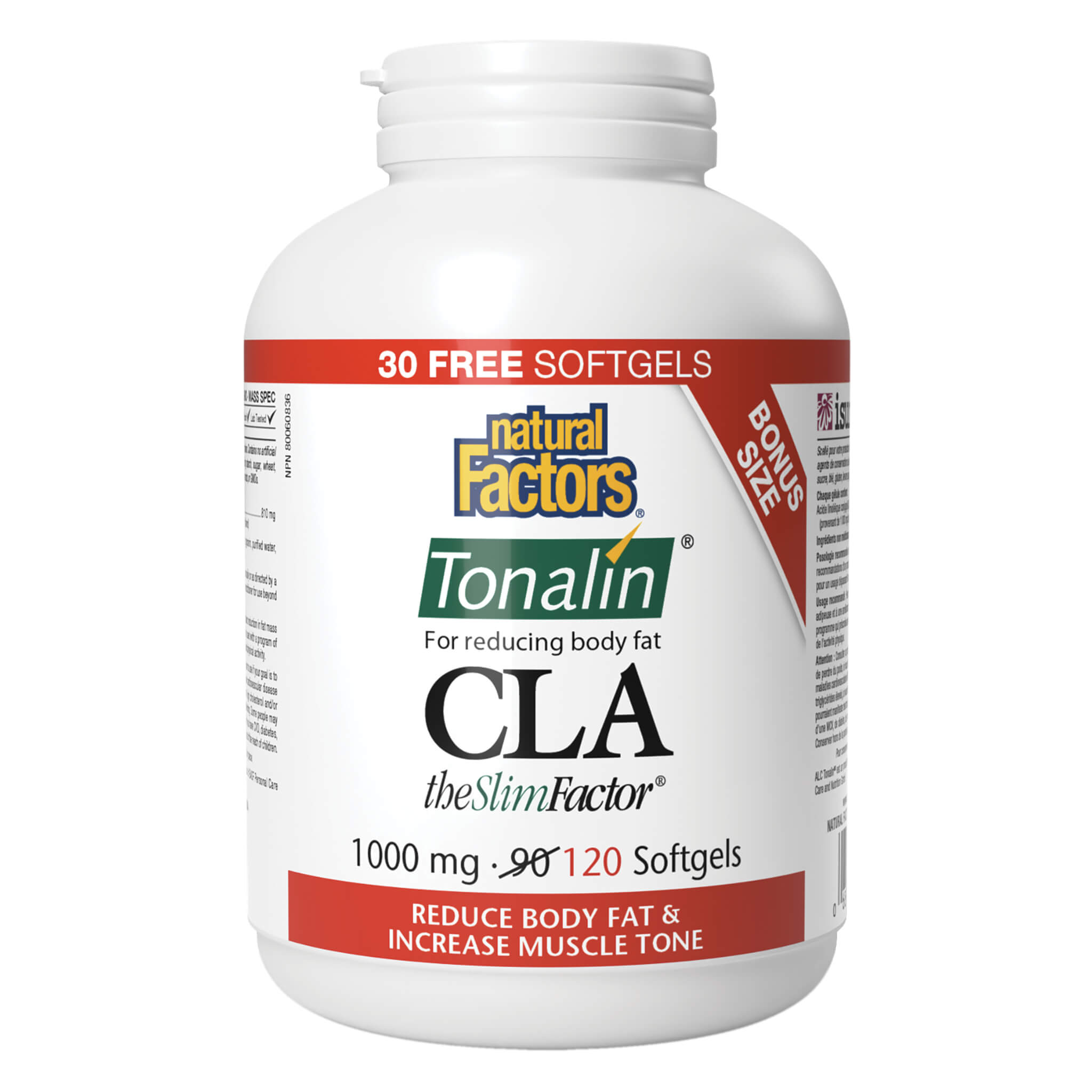 CLA Tonalin The SlimFactor 1000mg Weight Loss Supplement - Supports Fat Burning & Lean Muscle Growth for Fitness & Bodybuilding