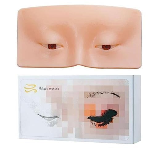 AFFLANO Professional Silicone Makeup Practice Face Board - Realistic Eye Makeup Training Dummy for Beginners & Artists | Portable & Reusable | Perfect for Home, Salon & Cosmetology School Practice (1 Pack)