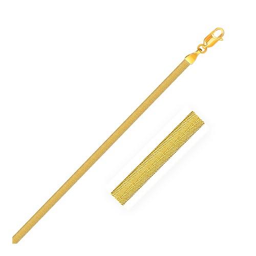 3.0mm 14k Yellow Gold Super Flexible Herringbone Chain Necklace - 16 Inch Length for Women, Dainty & Elegant Jewelry Gift for Her - Perfect for Layering, Everyday Wear & Special Occasions