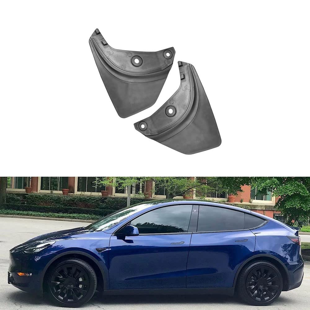 2PCS Car Front Splash Guards Fenders for Tesla Model Y - Original Style Mud Flaps, Custom Fit Accessories | Perfect for Off-Road Protection & Enhanced Vehicle Styling