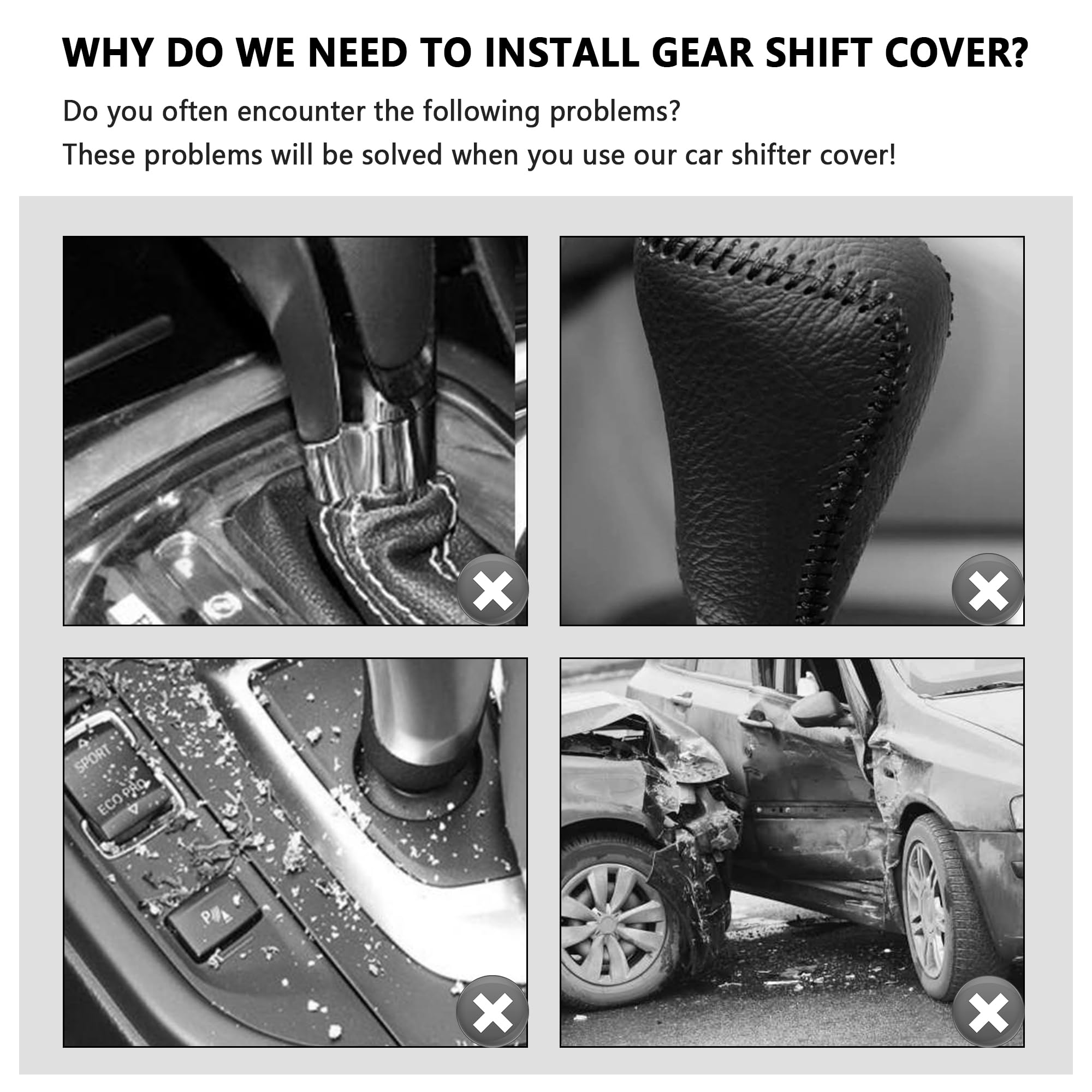 Breathable Universal Car Gear Shift Knob Cover - Black/Red Shifter Protector for Smooth Driving | Durable Car Interior Accessories for Manual & Automatic Transmissions | Perfect for Daily Commute & Road Trips