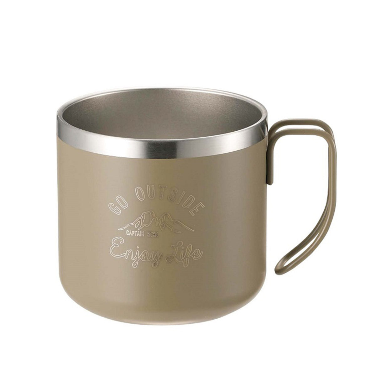 Captain Stag Double Wall Stainless Steel Cup 350ml - Insulated Travel Mug for Hot & Cold Drinks, Camping, Hiking, Office & Outdoor Adventures