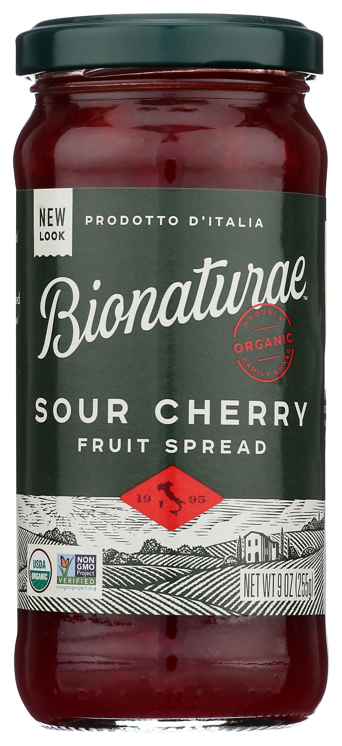 Organic Sour Cherry Fruit Spread - 9 oz Jar | Gluten-Free, No Added Sugar | Perfect for Toast, Yogurt & Dessert Toppings