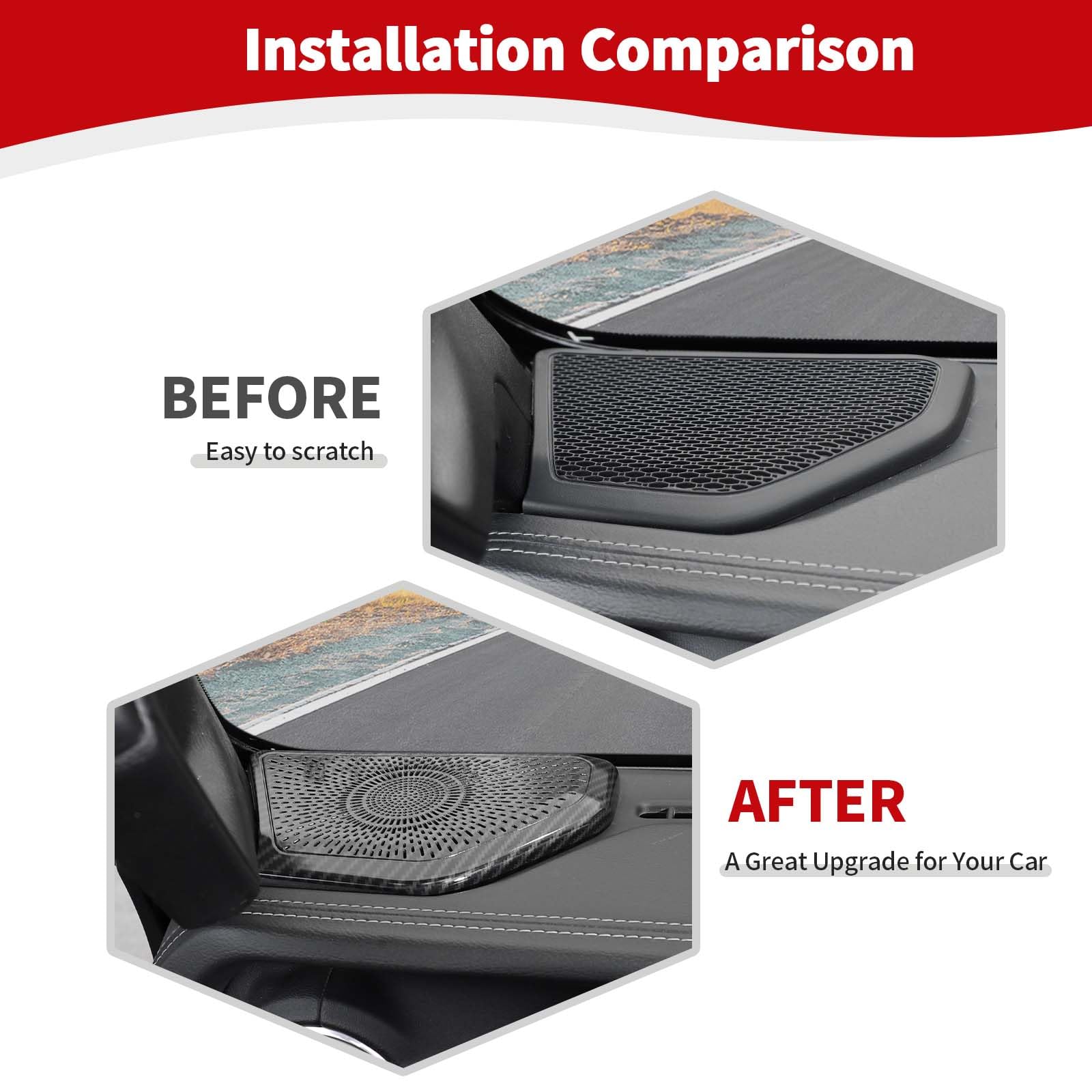 Carbon Fiber A Pillar Speaker Panel Trim Cover for Jeep Wrangler JL/JLU/Gladiator JT (2018-2024) - Interior Accessories 2pcs - Upgrade Your Ride's Style & Sound System