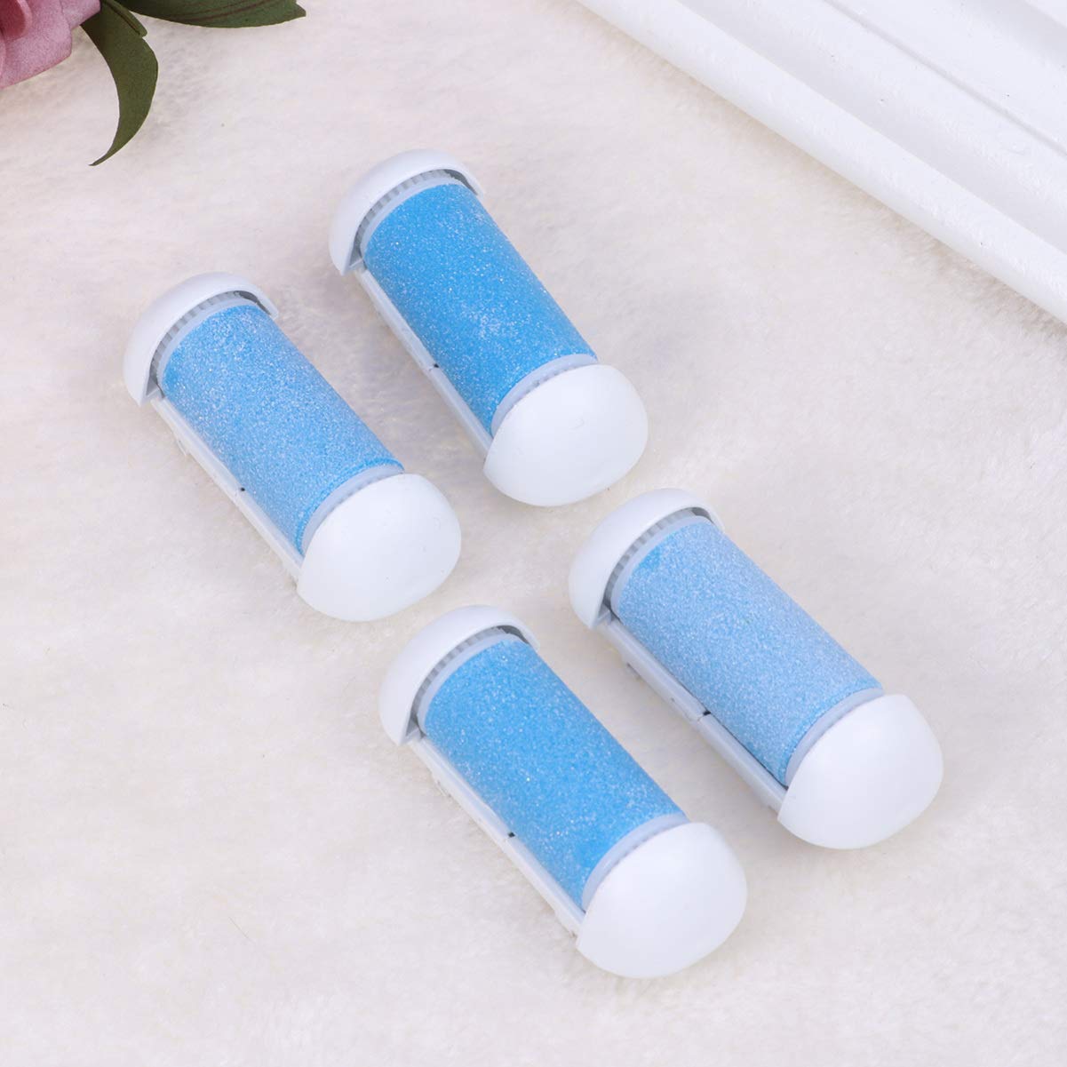 Healifty Electric Foot Callus Remover - 4 Pack Replacement Roller Heads for Pedicure, Hard Skin Removal & Foot Care - Compatible with Electric Foot Files & Sanders (Blue) - Perfect for At-Home Pedicures & Smooth Feet