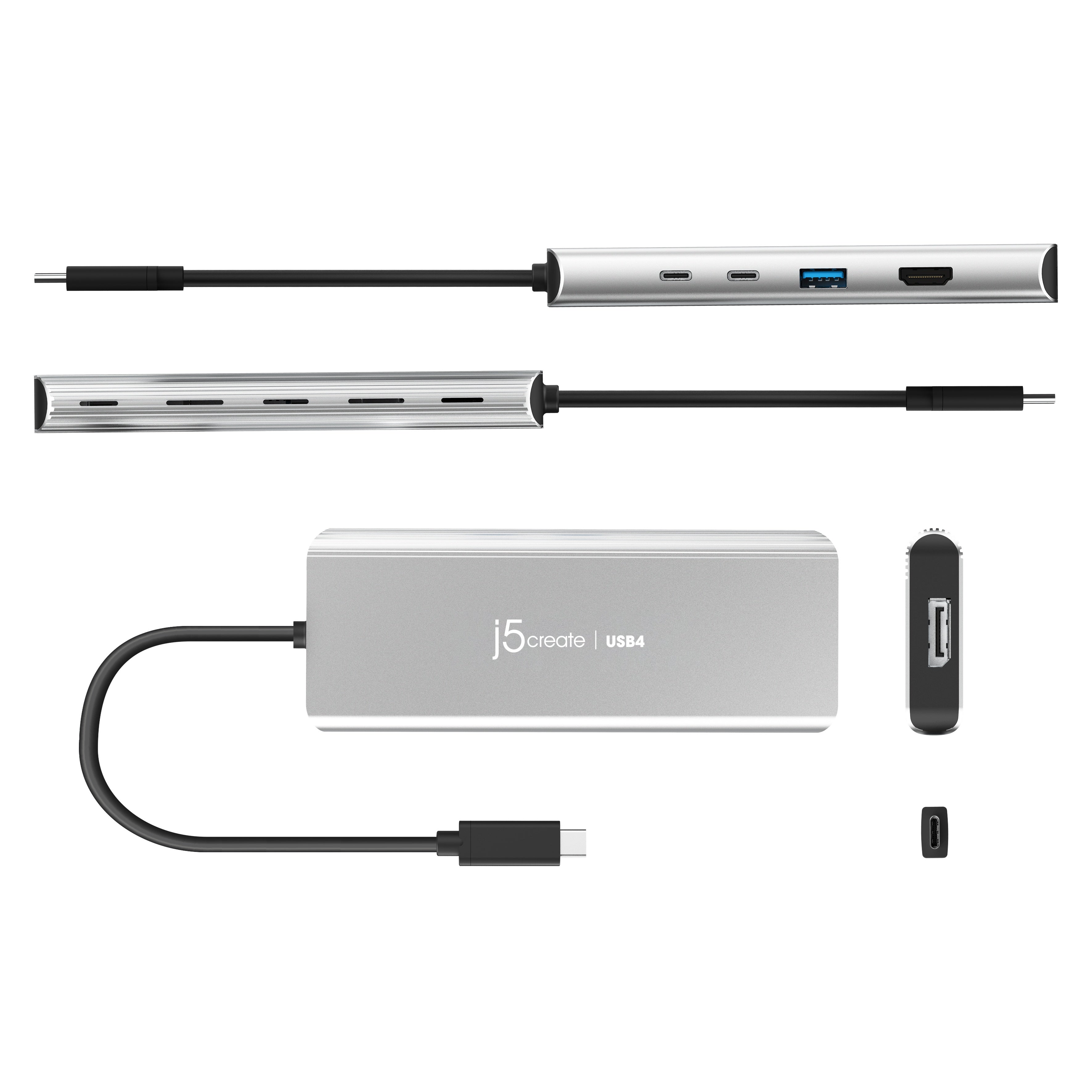 USB4® Dual 4K Multi-Port Hub - 7-in-1 Adapter with 100W PD, HDMI, USB-C, USB-A for MacBook Pro/Air, Dell XPS, iPad Pro - Perfect for Home Office & Video Conferencing