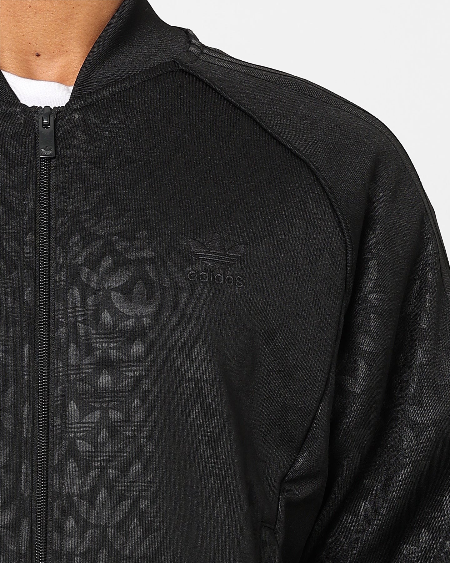 Adidas Monogram Straight Tracksuit Jacket for Men - Black Athletic Running Jacket with Graphic Design | Perfect for Gym, Jogging & Streetwear Fashion