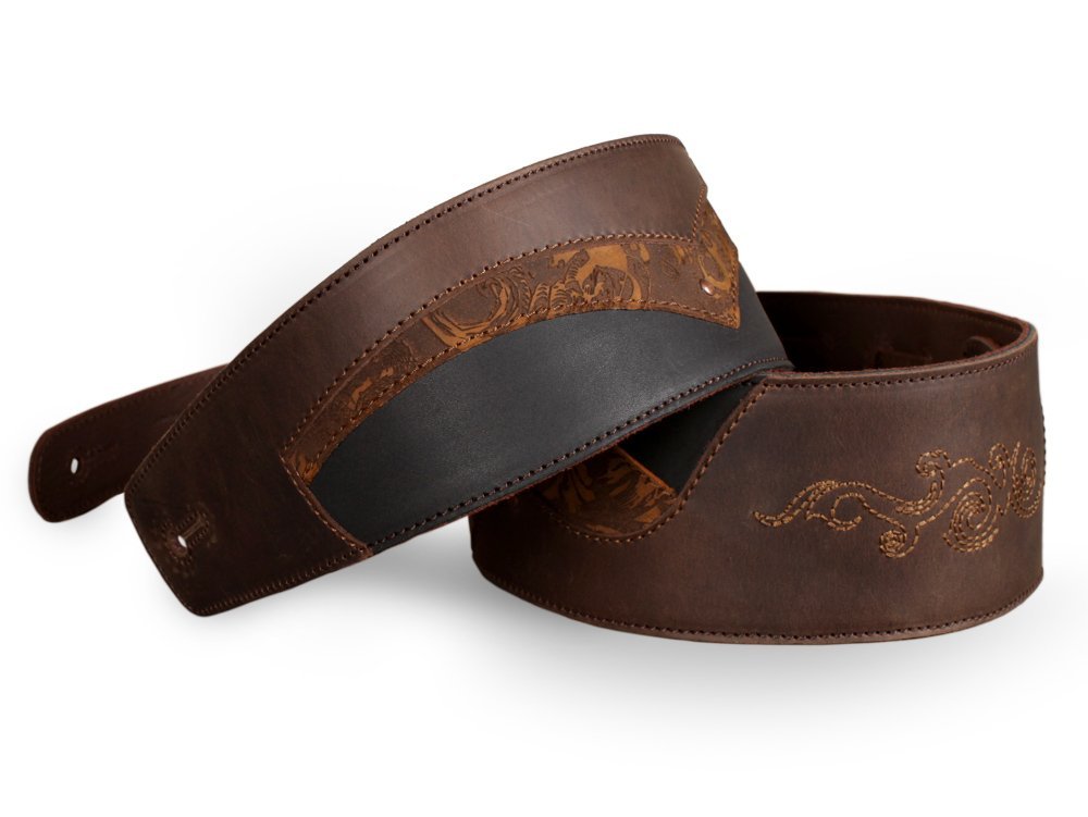 Premium Shadowlands Full Grain Leather Guitar Strap - 3