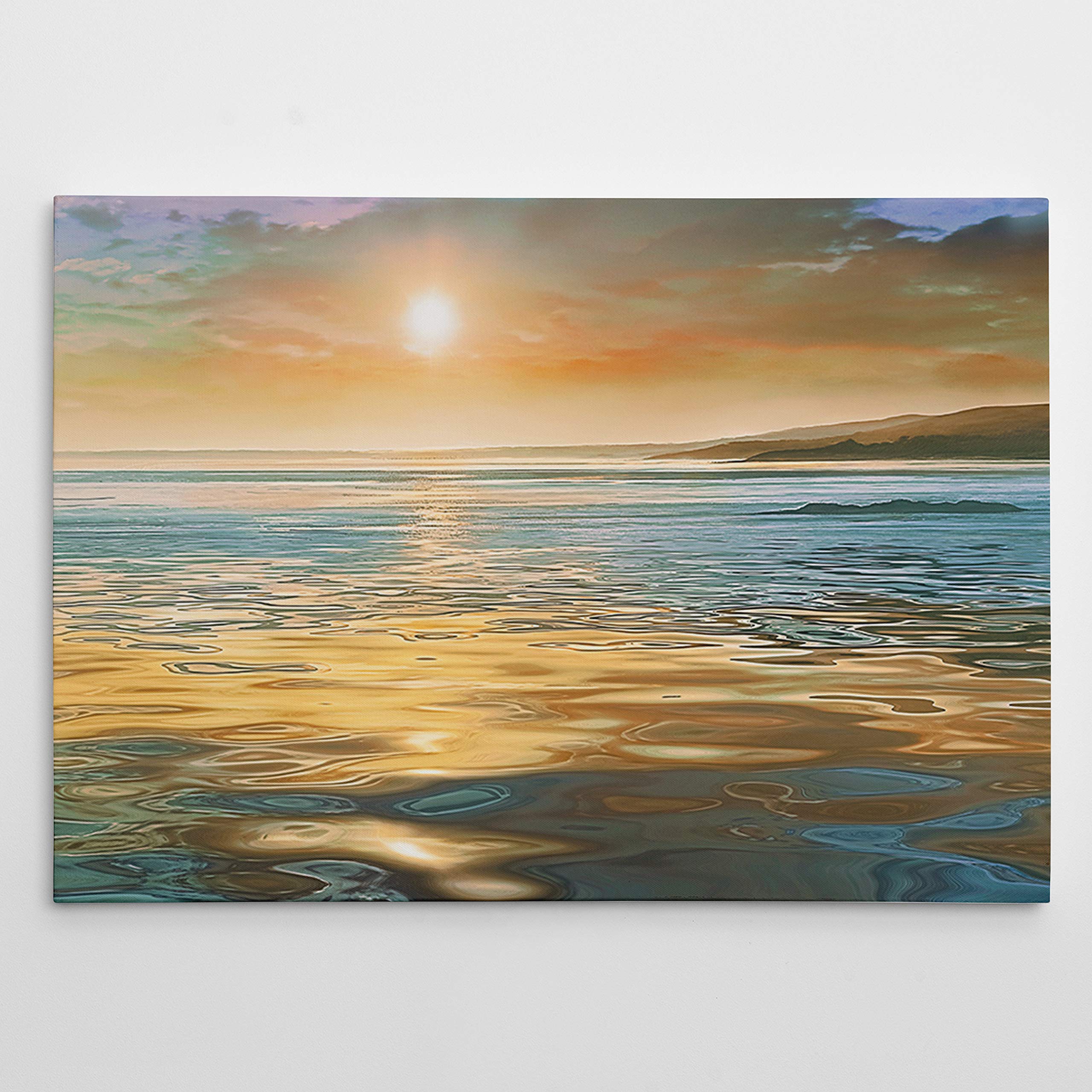 Sunset Evening Calm Art Wall Décor - Premium Canvas Print for Home, Office, Bedroom & Living Room - 24x36 Inches - Perfect for Relaxing Spaces & Meditation Rooms
