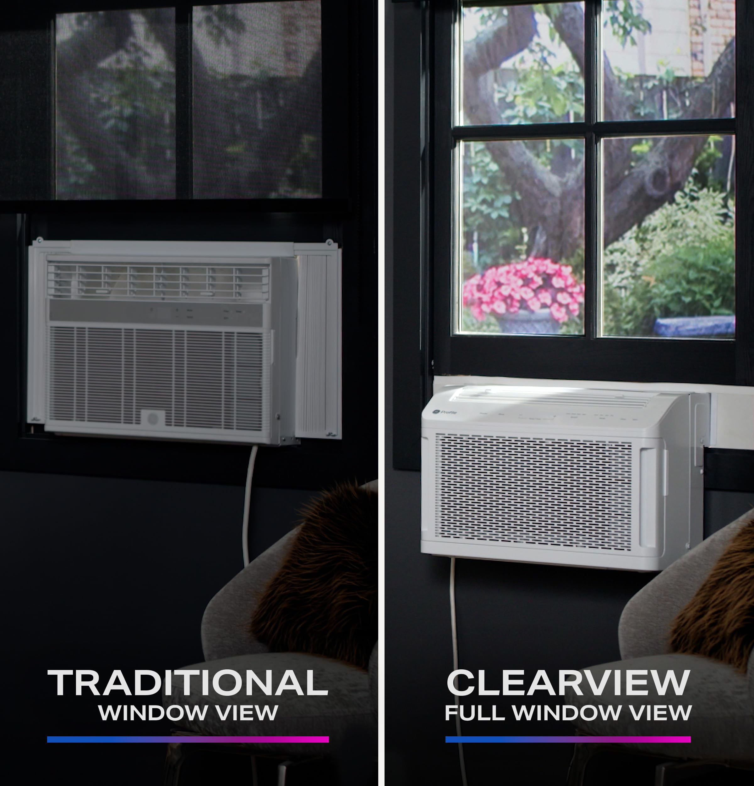 GE PROFILE AHTT08BC 8300 BTU White Window Air Conditioner - Cool & Quiet Cooling for Bedrooms, Living Rooms & Small Spaces