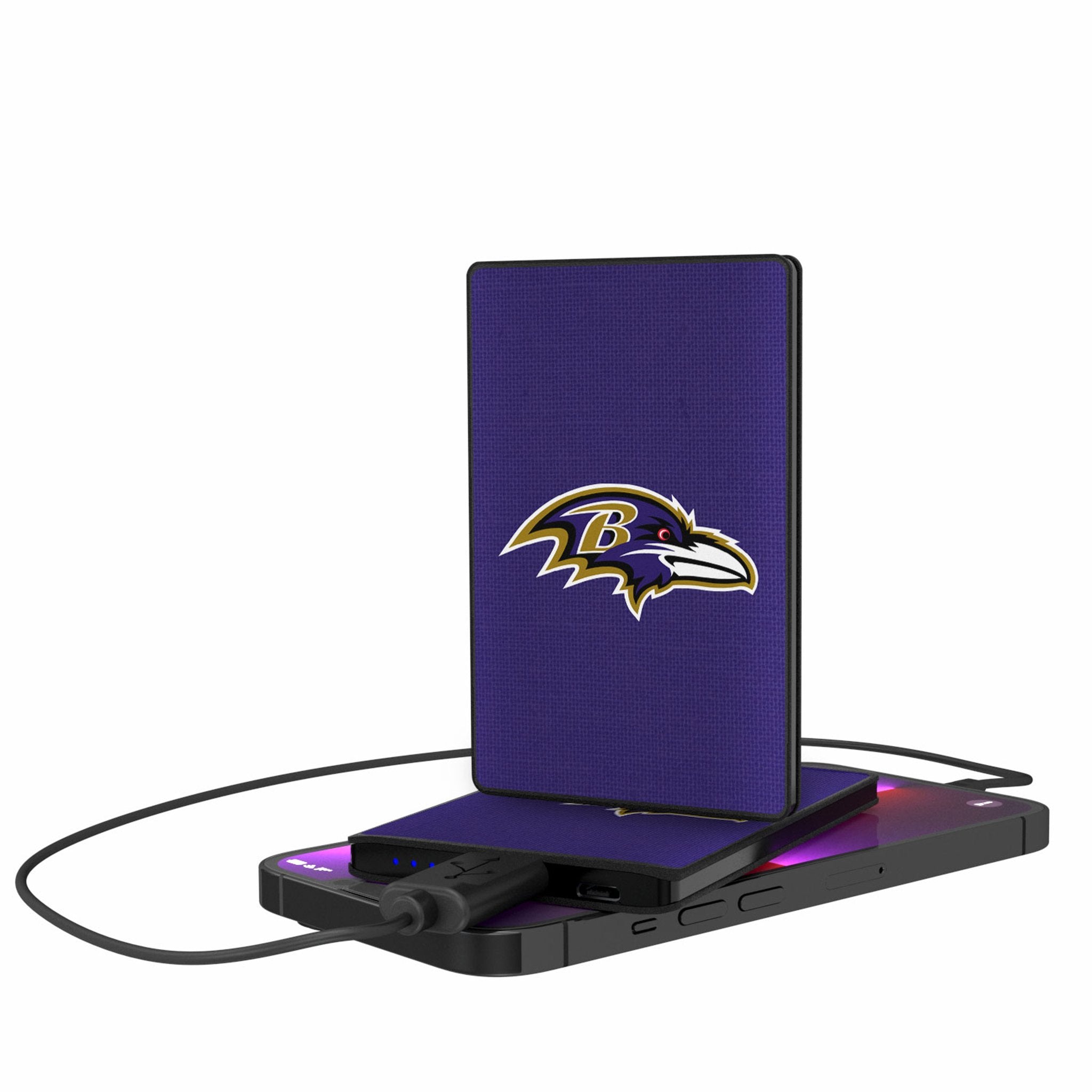 Baltimore Ravens 2500mAh Slim Credit Card Power Bank - Portable Charger for iPhone, Android - Perfect for Travel, Work & Game Day Outfits
