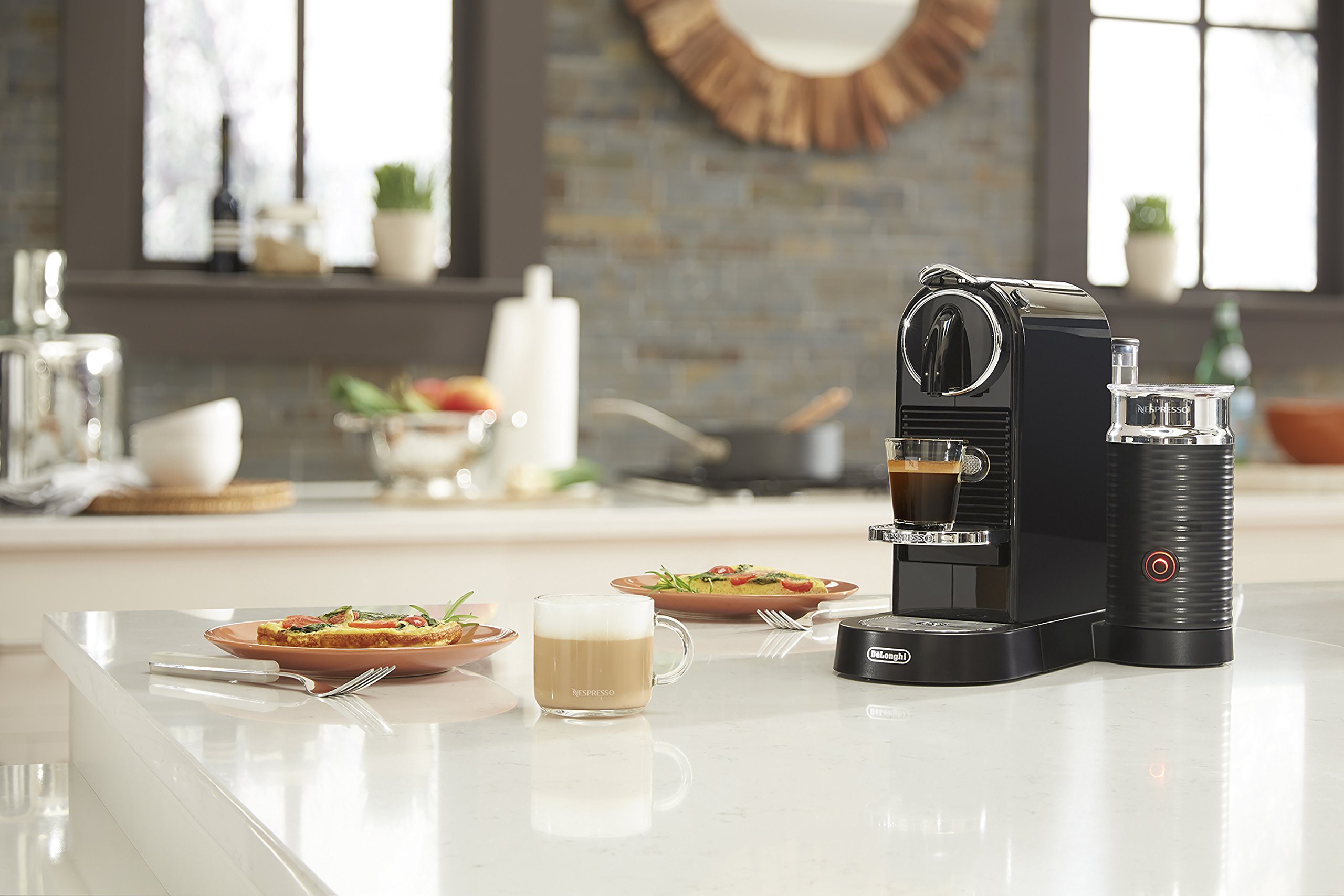 De'Longhi Nespresso CitiZ Coffee & Espresso Machine with Milk Frother - Compact Black (9.3x14.6x10.9 inches) for Home, Office & Small Spaces - Perfect for Lattes, Cappuccinos & Quick Morning Brews