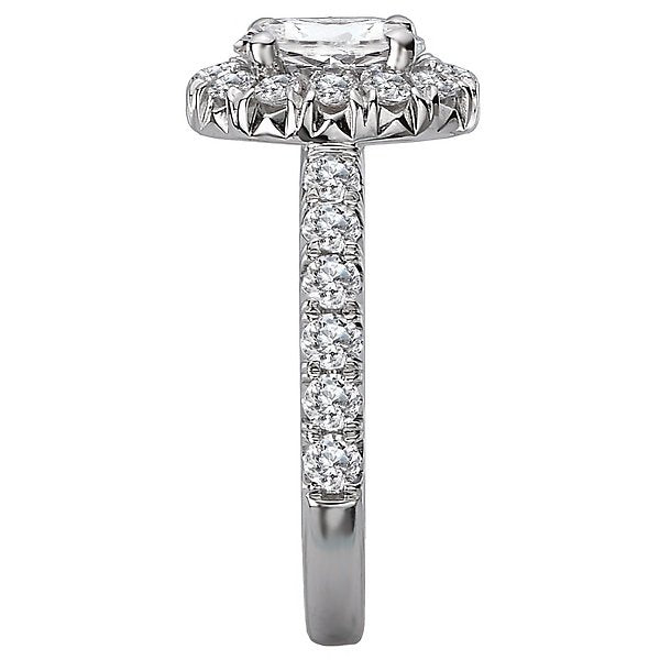 18KT 7/8 CTW Diamond French Pave Oval Halo Engagement Ring Setting for 1 CT Oval Cut Center Stone - Perfect for Proposals, Anniversaries & Special Occasions