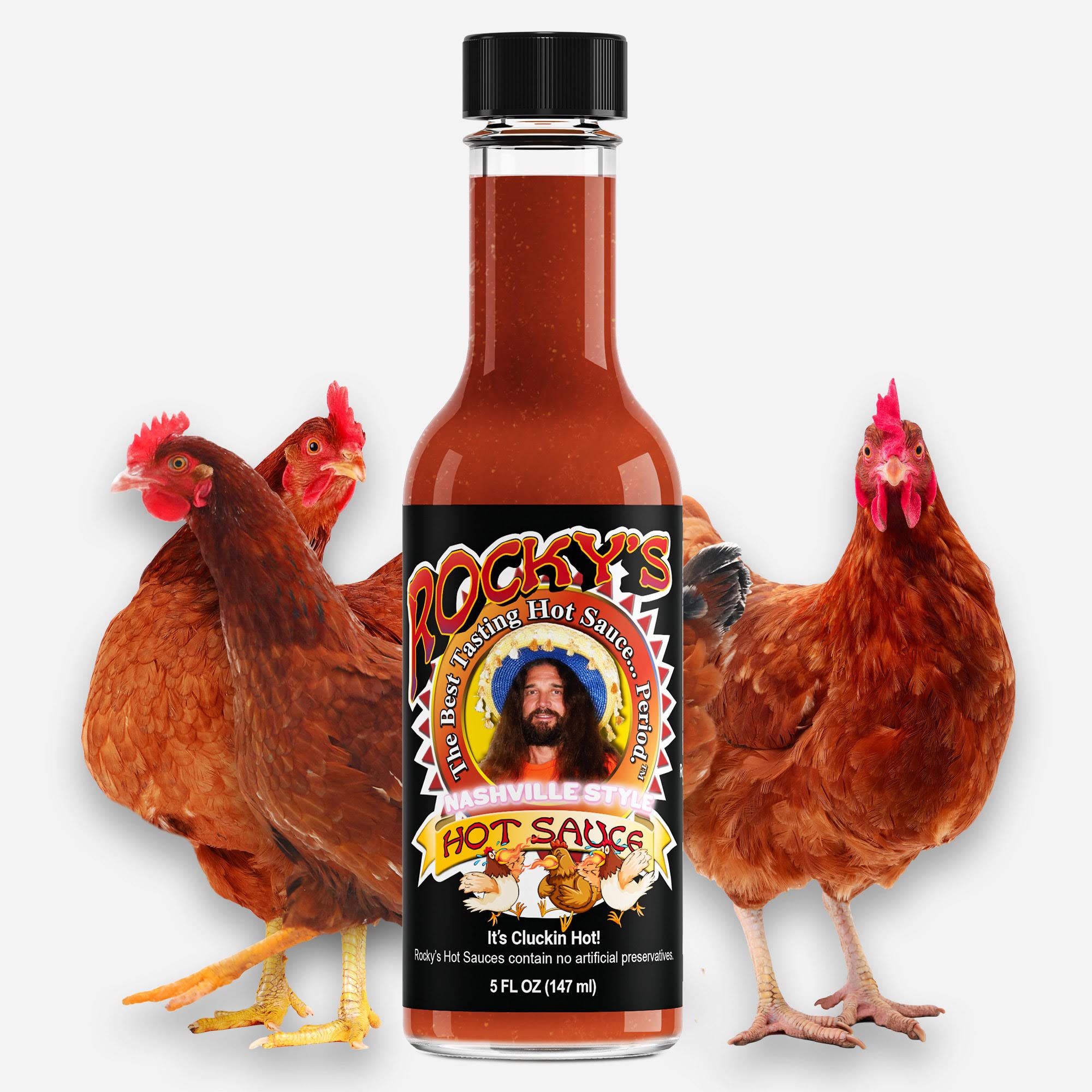 Rocky's Hot Sauce Variety Pack - 6 Bottles of Gourmet Red Chili Sauce with Perfectly Balanced Heat - Ideal for Tacos, Wings, Burgers & Spicy Food Lovers