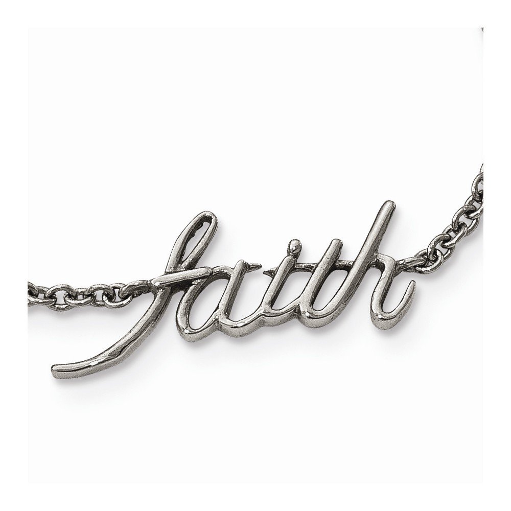 Polished Stainless Steel Chisel Pendant with 1 Inch Extension Chain - Perfect for Anklets, Bracelets & Jewelry Making | Durable Faith Charm for Everyday Wear