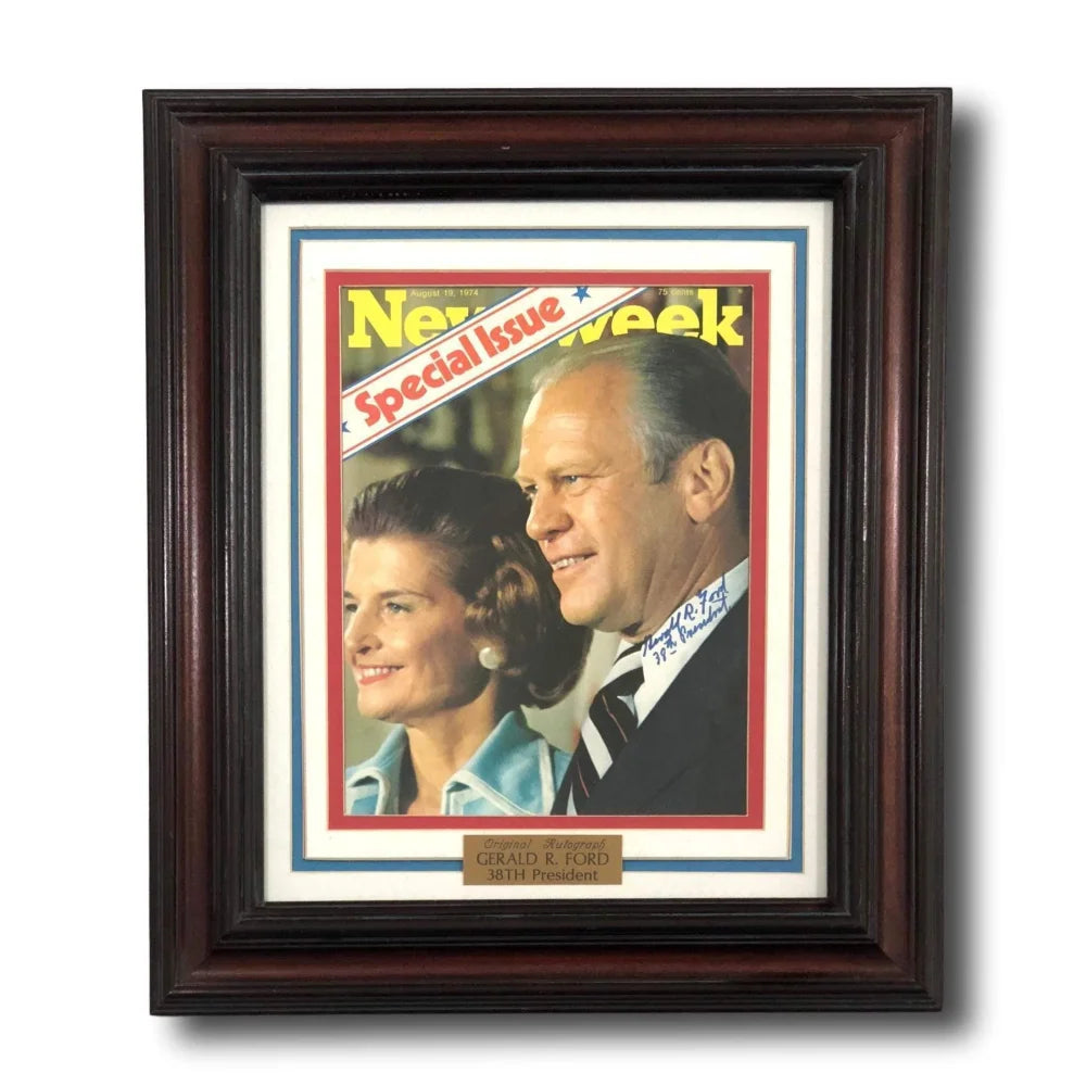 Authentic Gerald Ford Signed 8x10 Photo with JSA COA - Framed Autograph of US President from Michigan - Perfect for Collectors, History Enthusiasts & Home Office Decor
