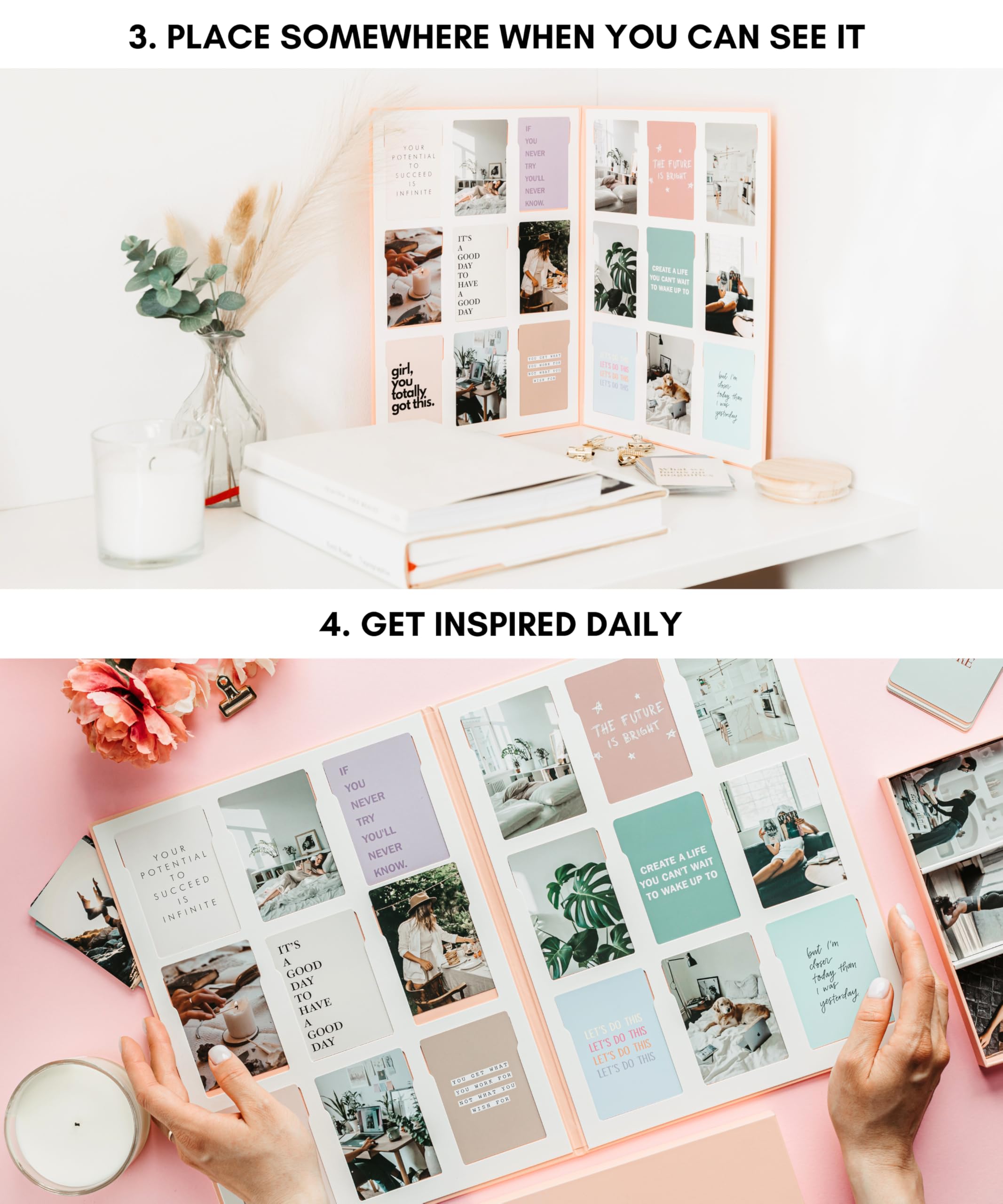 Lamare Vision Board Kit – Premium Dream Board Supplies for Women | Complete Mood Board & Collage Book for Manifestation & Goal Setting | Perfect for Vision Journaling, Creative Visualization & Home Office Decor