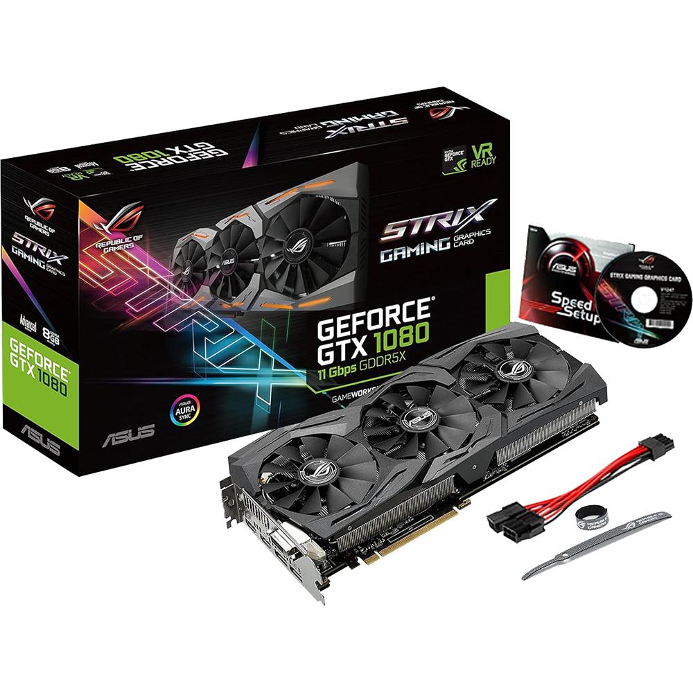 ASUS NVIDIA GTX 1080 8GB GDDR5X 11Gbps VR Ready Gaming Graphics Card with HDMI, DP & DVI - Perfect for 4K Gaming, VR Experiences & Video Editing