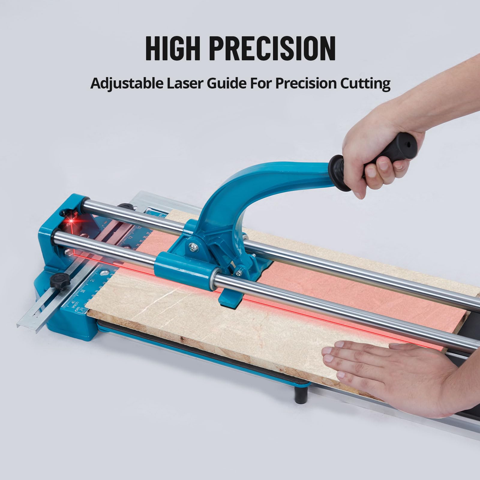 48 Inch Manual Tile Cutter with Tungsten Carbide Wheel - Double Rail Precision Tile Cutting Tool with Infrared Positioning for Ceramic, Porcelain & Stone Tiles - Perfect for DIY Home Renovation & Professional Tiling Projects