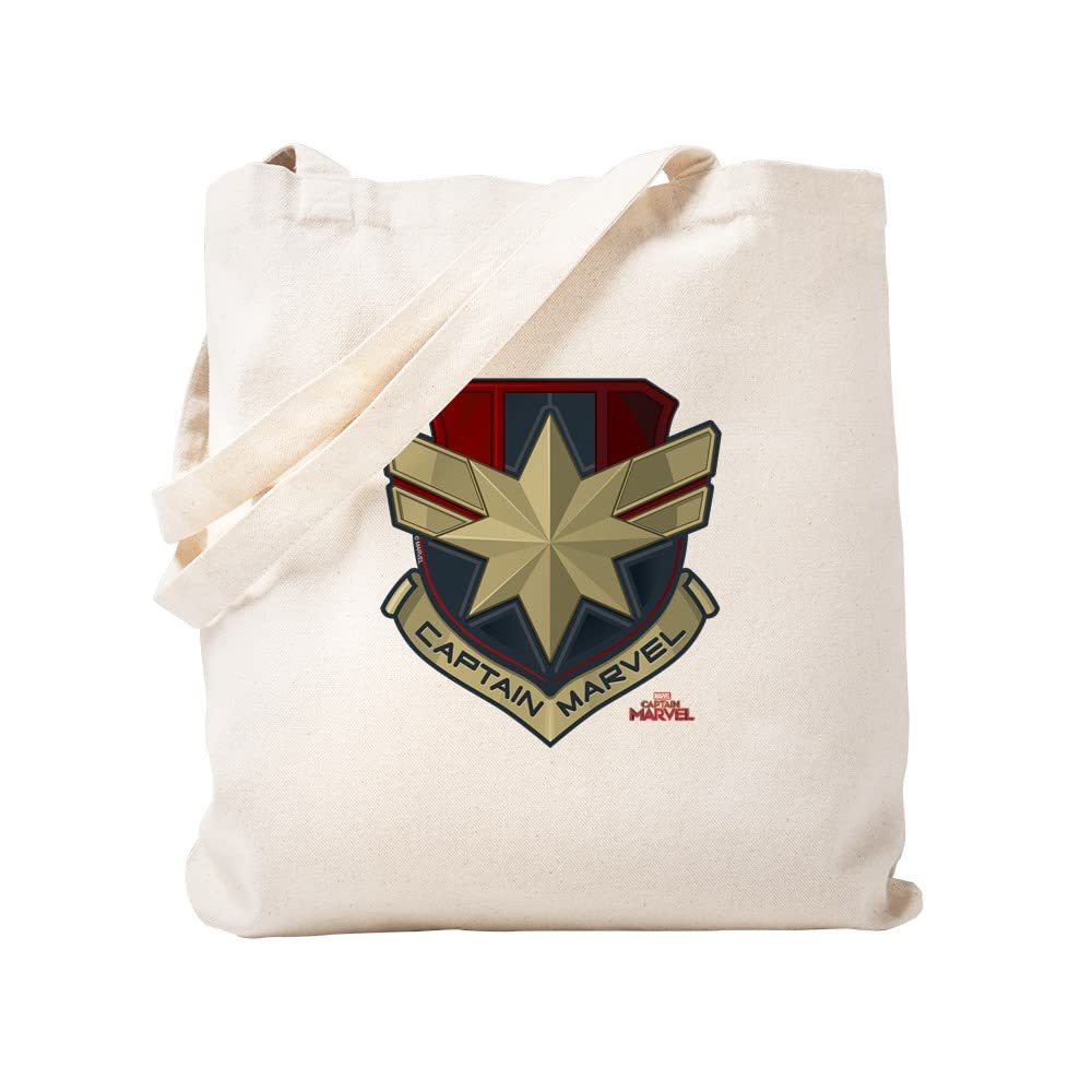 Captain Marvel Tote Bag - Natural Canvas Reusable Shopping Bag for Groceries, Beach & Everyday Use | Eco-Friendly Superhero Gift