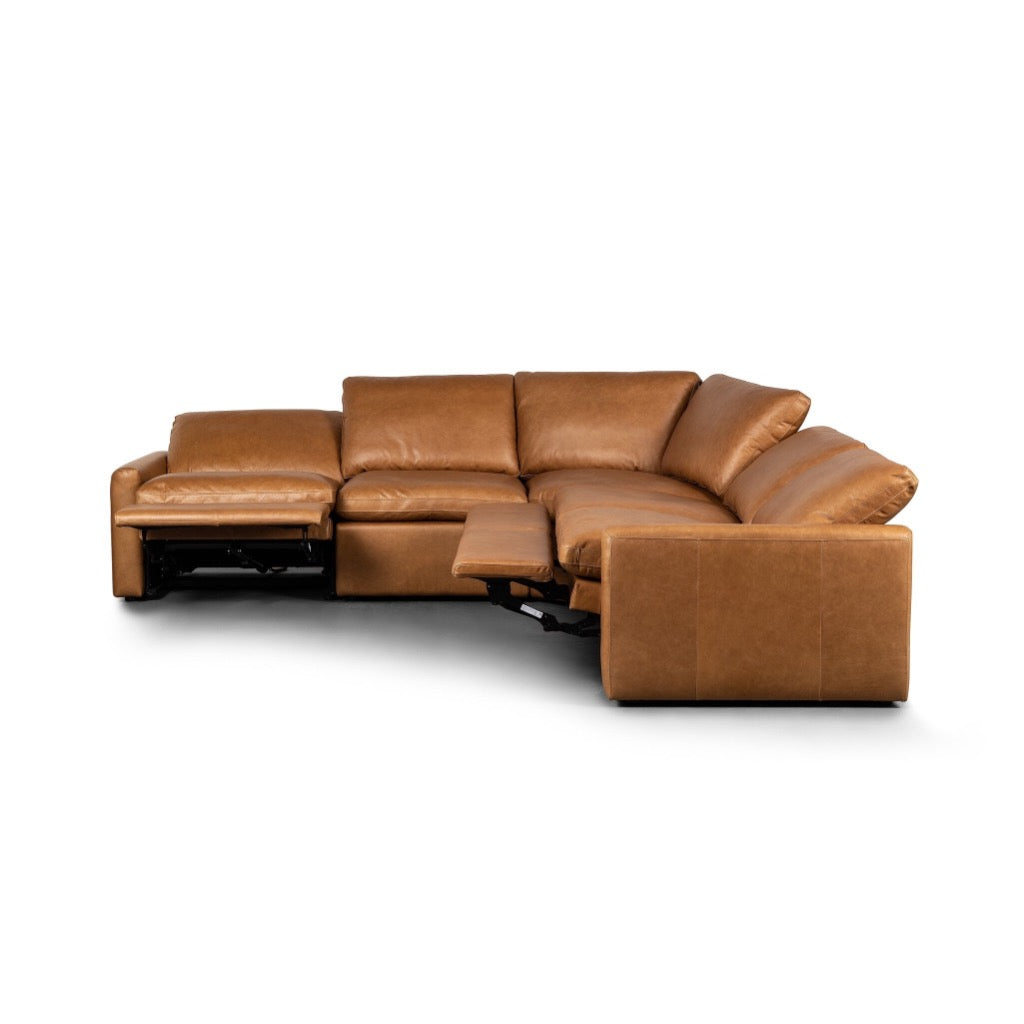 Tillery Power Recliner 5-Piece Sectional Sofa Set in Sonoma Butterscotch - Modern Living Room Furniture for Home Theater & Family Relaxation