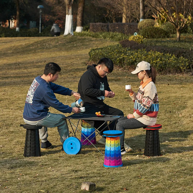 Premium Collapsible Portable Folding Stool - Lightweight & Compact Outdoor Camping Chair for Hiking, Fishing, Concerts, Picnics & Waiting in Line - Perfect for Campers, Anglers & Music Lovers