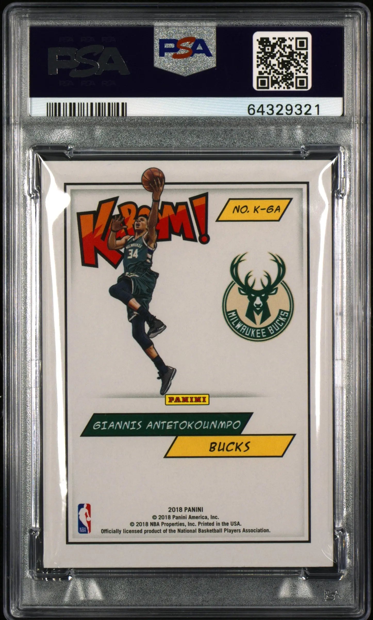 2018 Panini Kaboom! Giannis Antetokounmpo #GA PSA 9 Gem Mint Basketball Card - Perfect for Collectors, Investors & Sports Memorabilia Displays