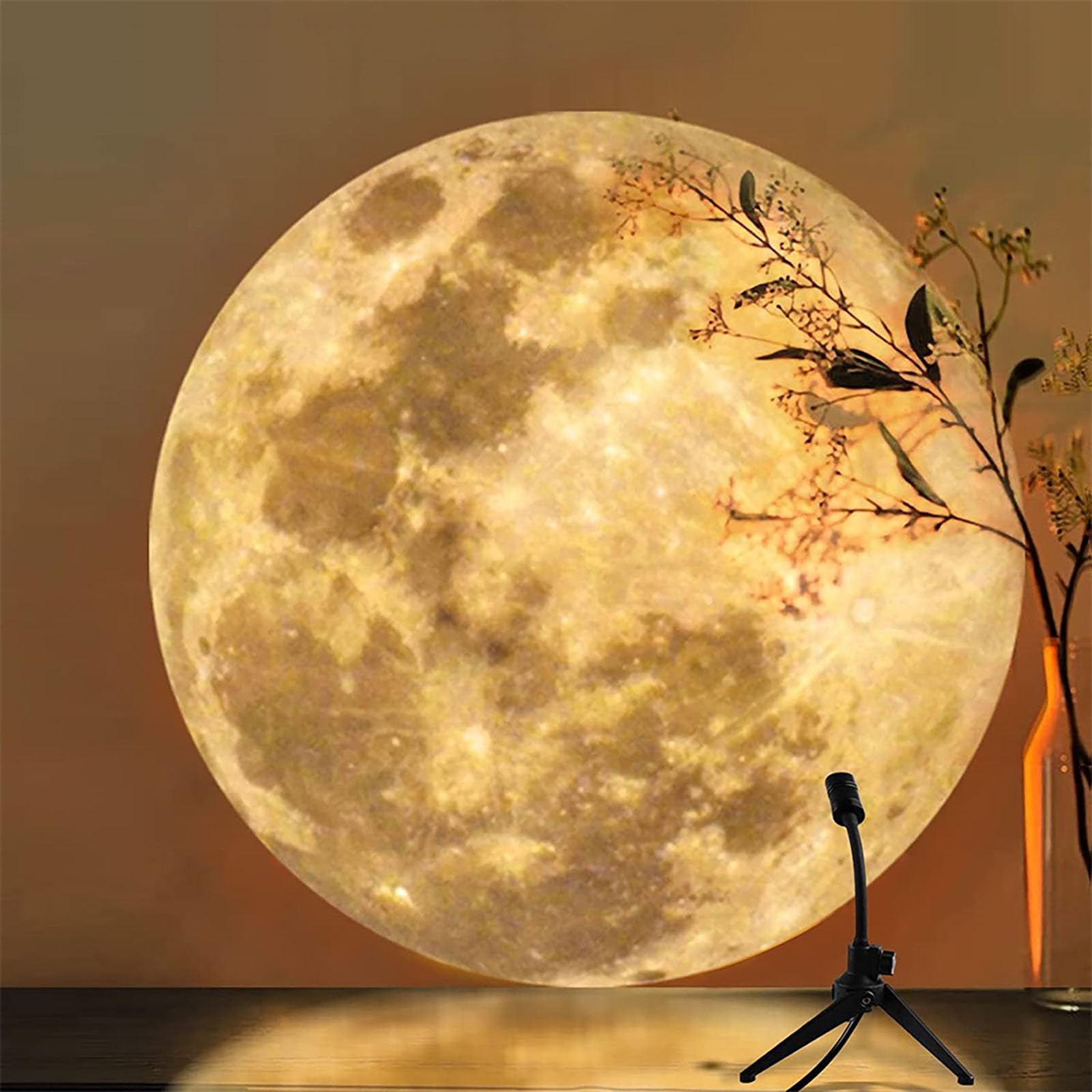Xbiez 3D Moon Lamp with Earth Projection - USB Plug-in Night Light for Bedroom Decor, Romantic Gifts & Home Ambiance | Perfect for Nursery, Date Nights & Relaxation
